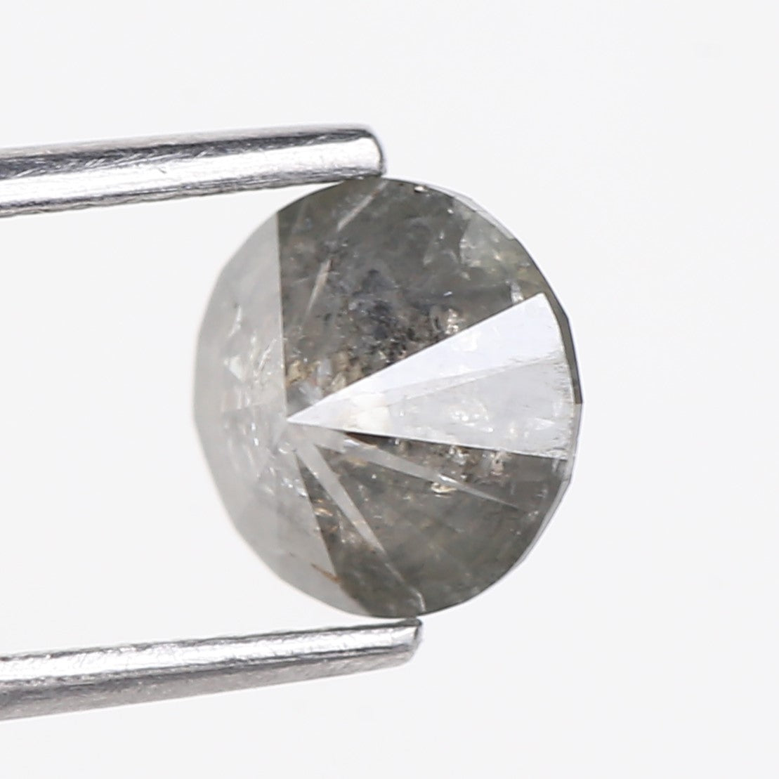 1.52 Carat Natural Round Grey Salt and Pepper Diamond 6.91 MM