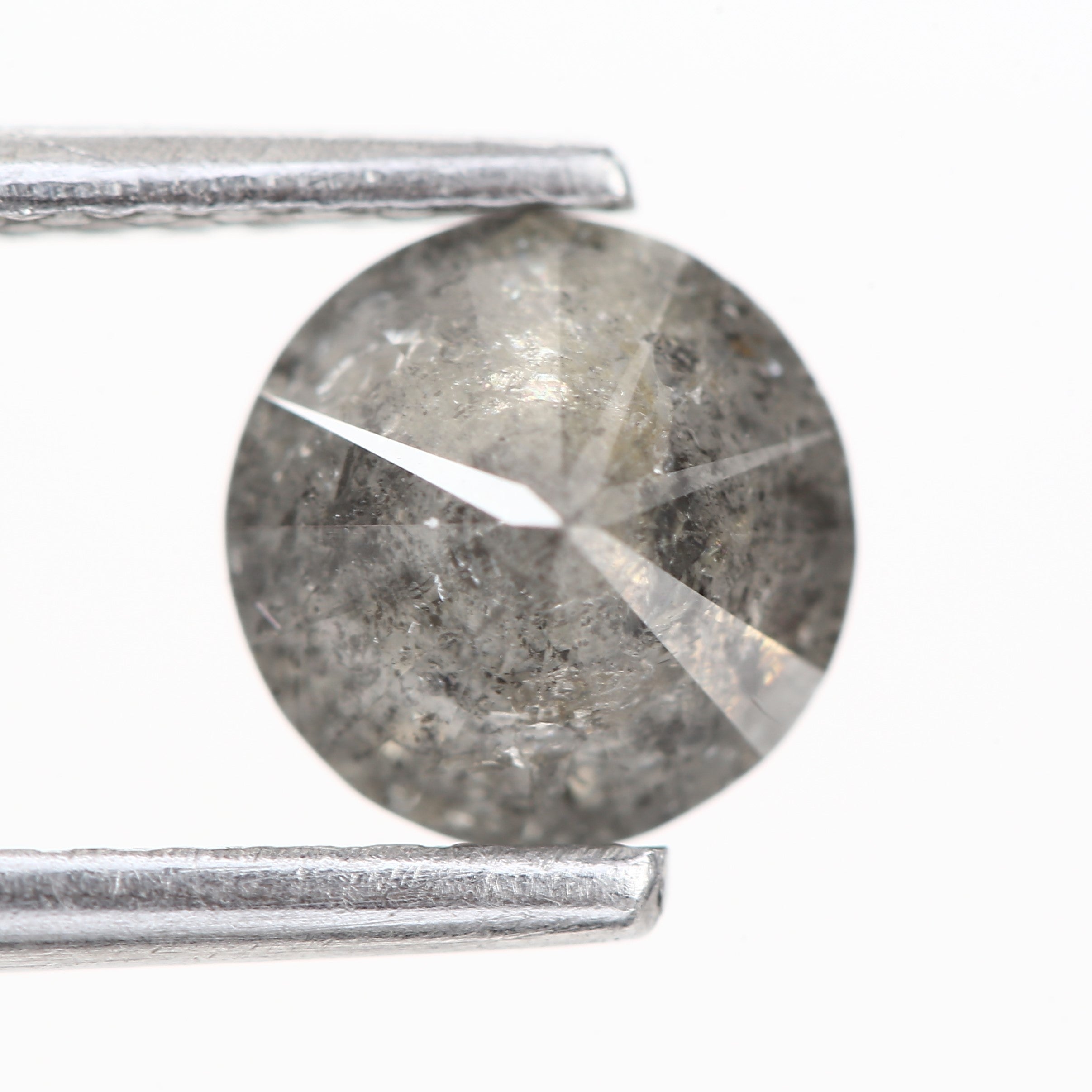 0.91ct Natural Gray Round Salt and Pepper Diamond 5.9 MM