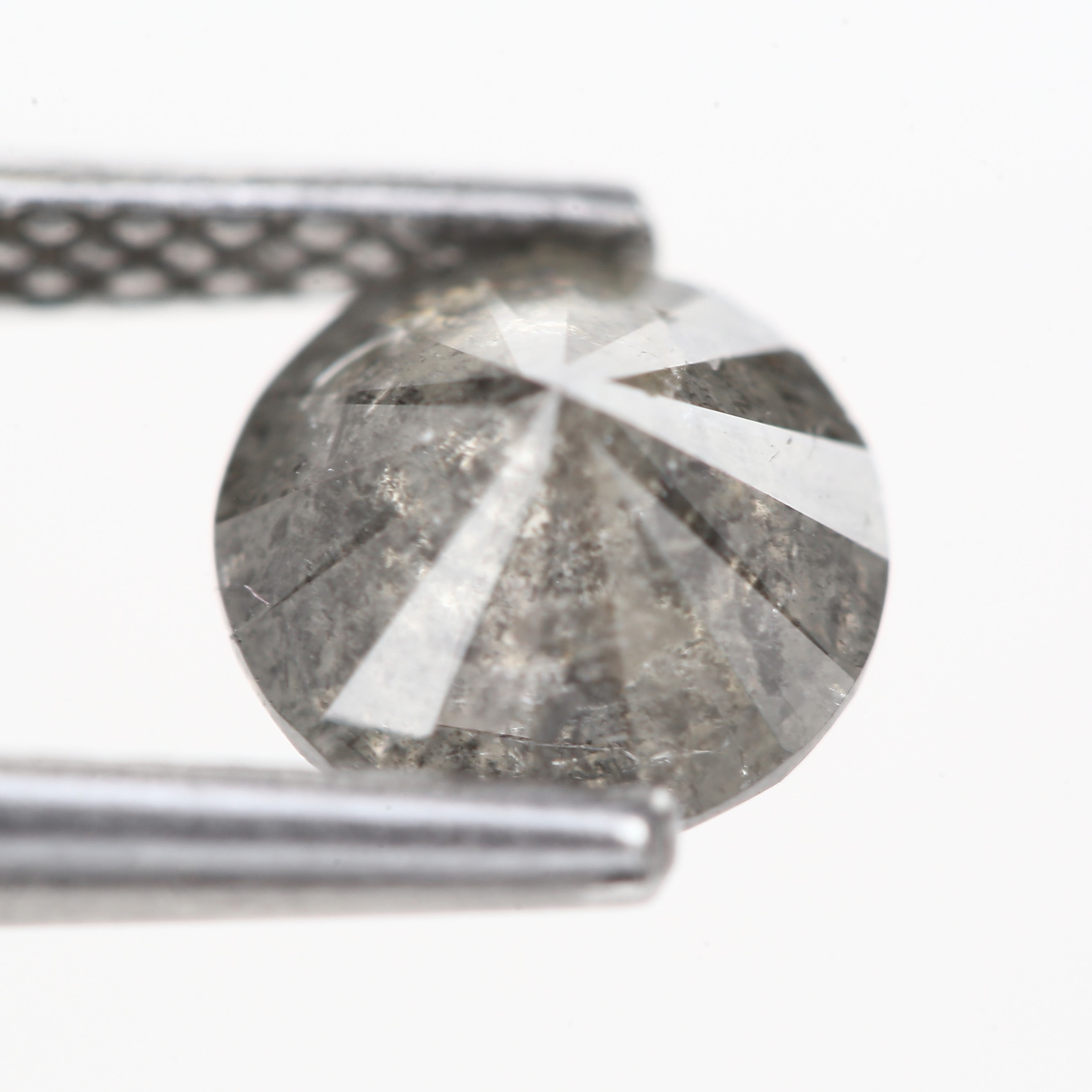 0.91ct Natural Gray Round Salt and Pepper Diamond 5.9 MM