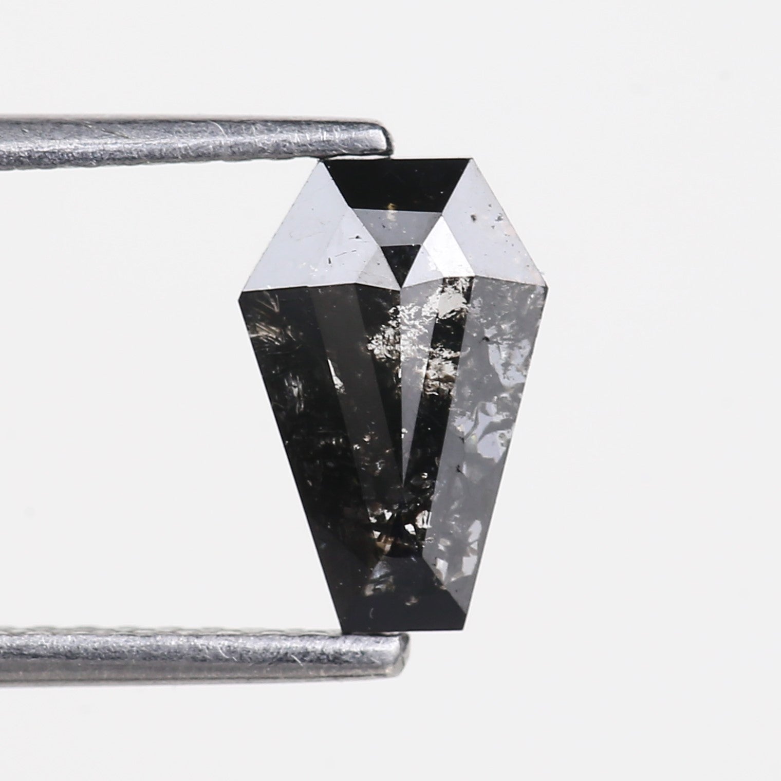 0.78 Carat Coffin Cut Salt and Pepper Diamond 9 MM
