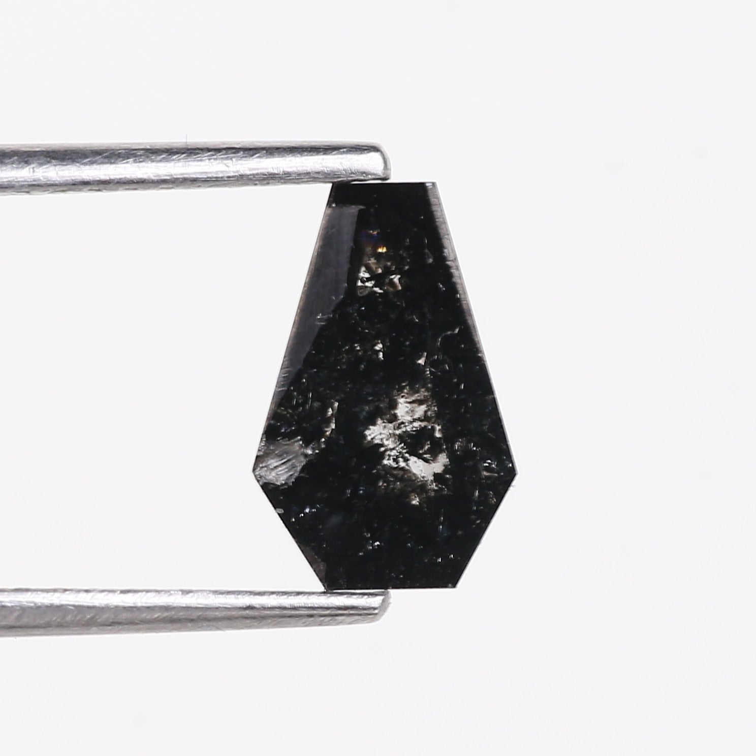 0.78 Carat Coffin Cut Salt and Pepper Diamond 9 MM