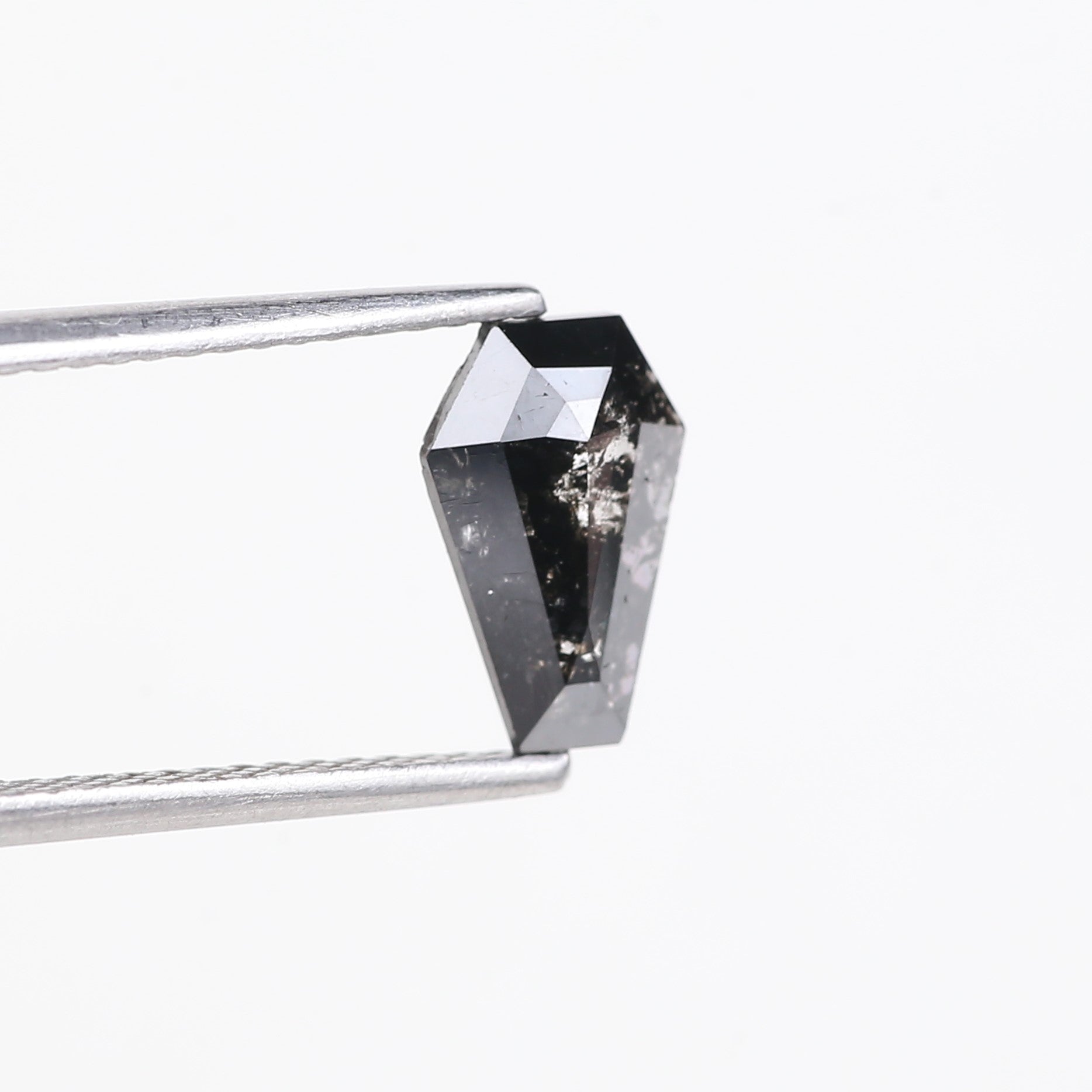 0.78 Carat Coffin Cut Salt and Pepper Diamond 9 MM