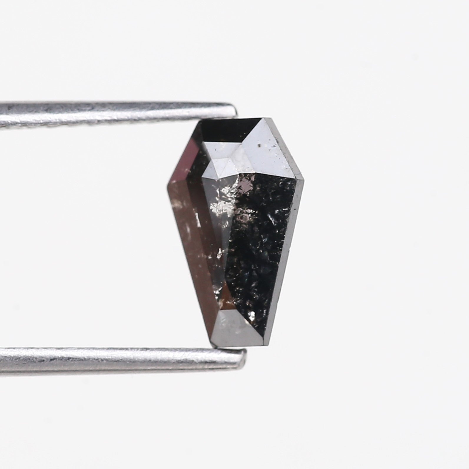 0.78 Carat Coffin Cut Salt and Pepper Diamond 9 MM