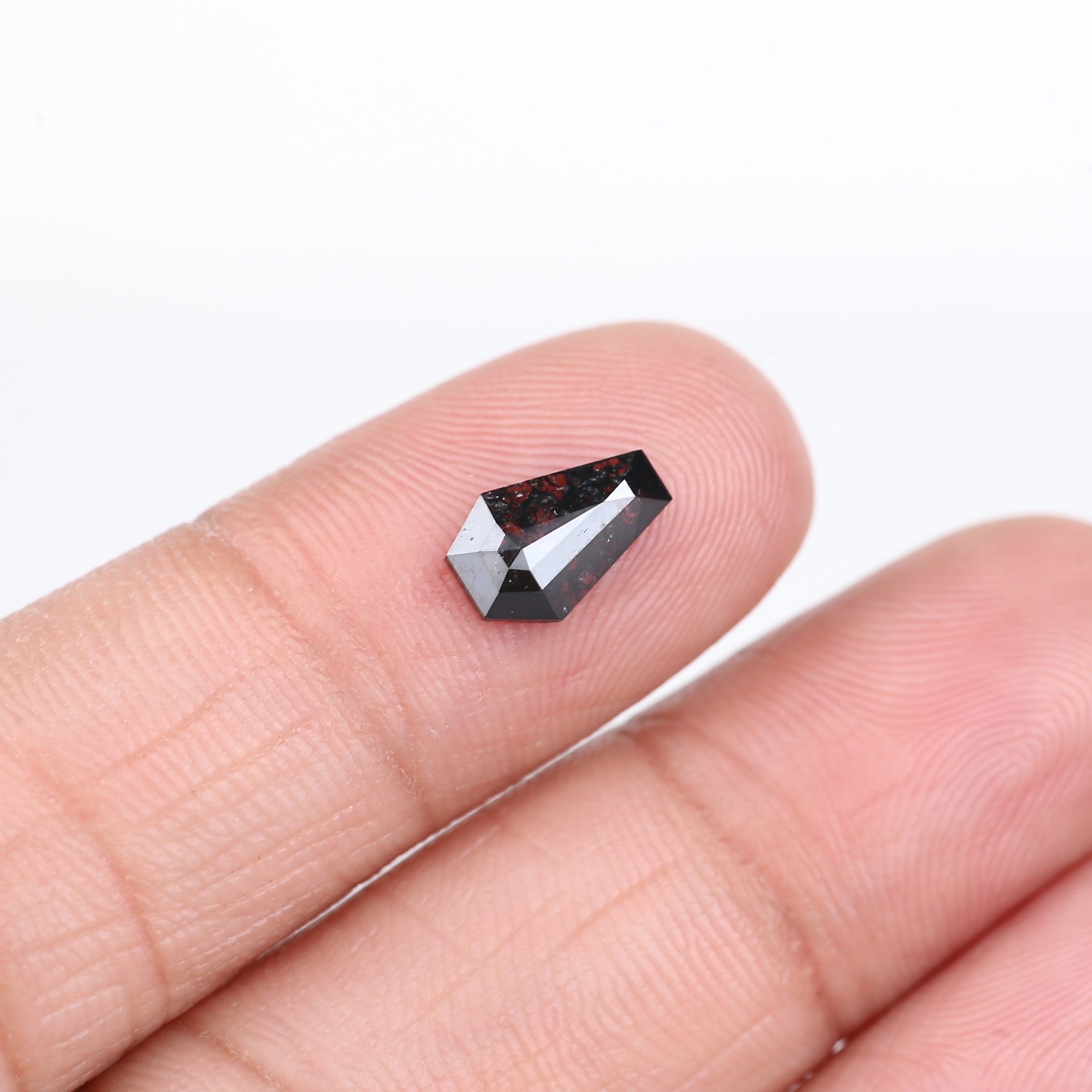 0.78 Carat Coffin Cut Salt and Pepper Diamond 9 MM