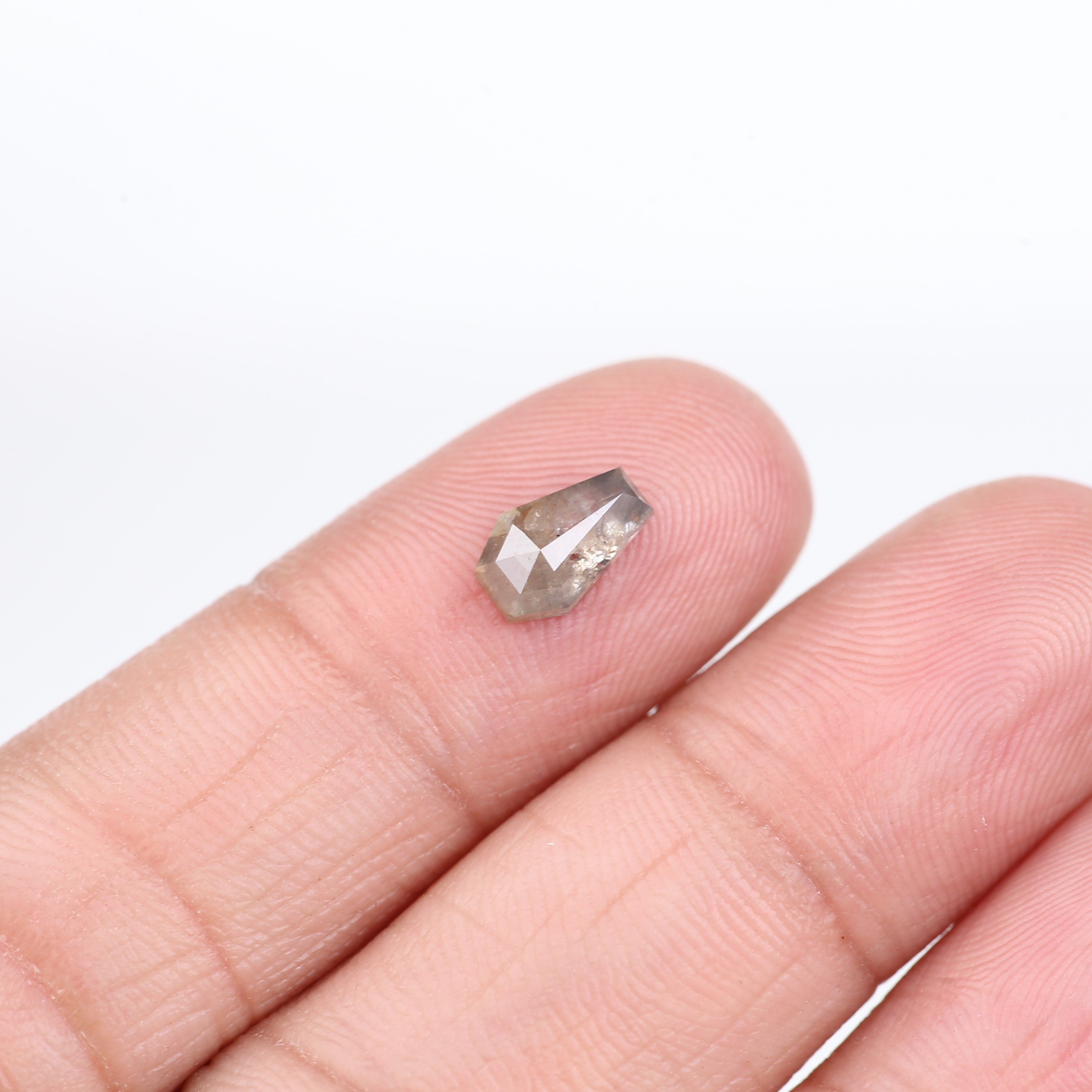 0.91 Carat Natural Coffin Salt and Pepper Diamond 7.90 MM