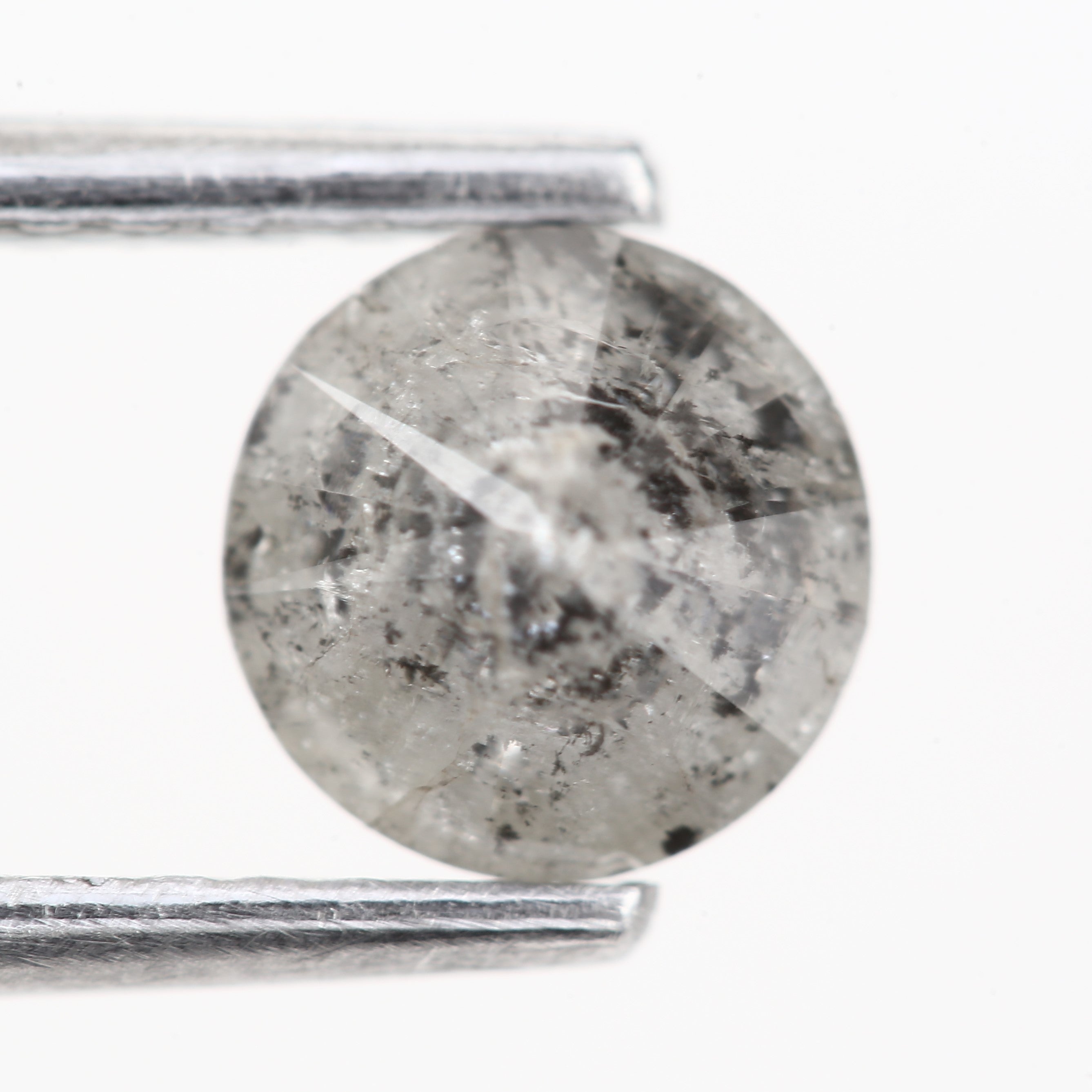 0.84ct Round Natural Fancy Gray Salt and Pepper Diamond 5.7 MM