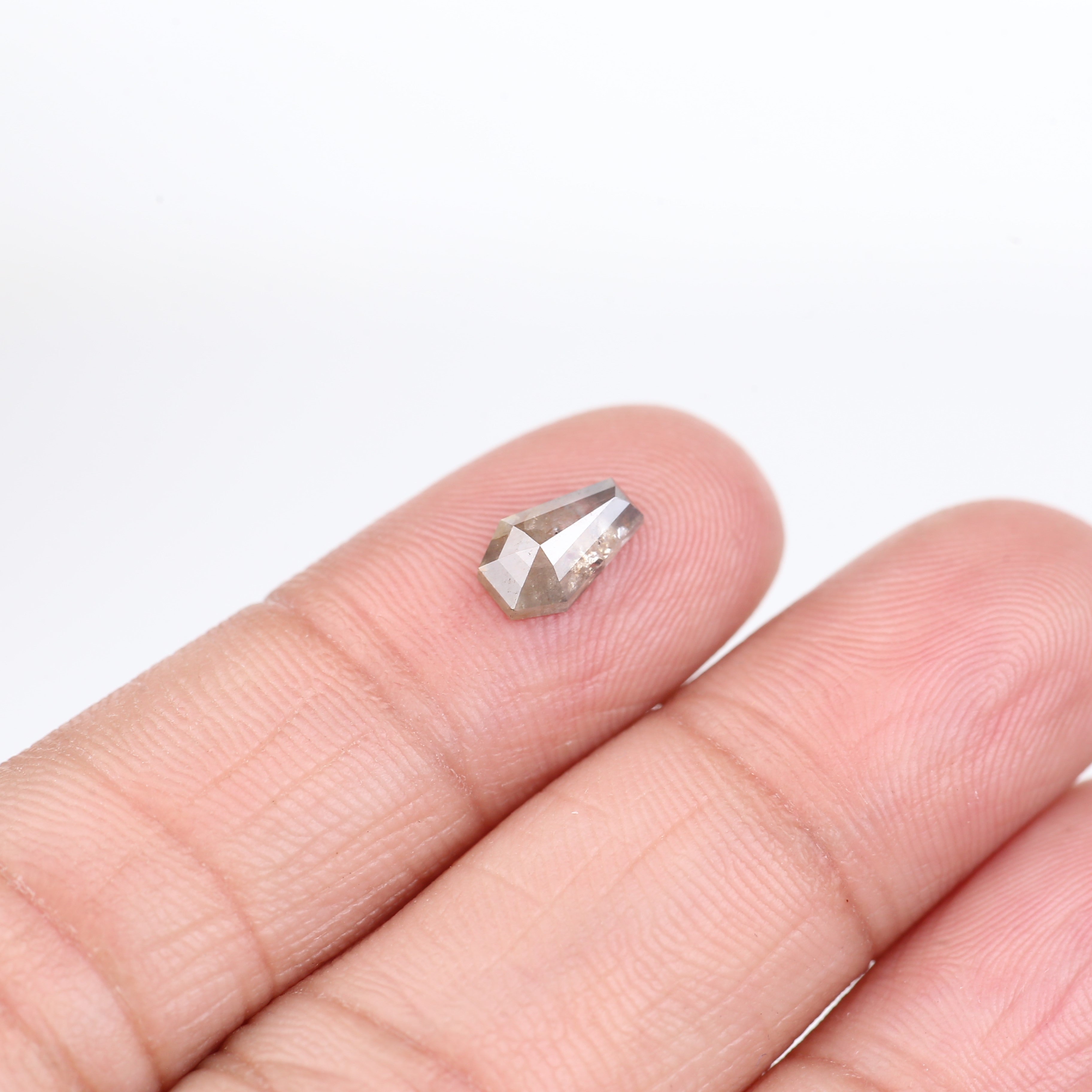 0.91 Carat Natural Coffin Salt and Pepper Diamond 7.90 MM