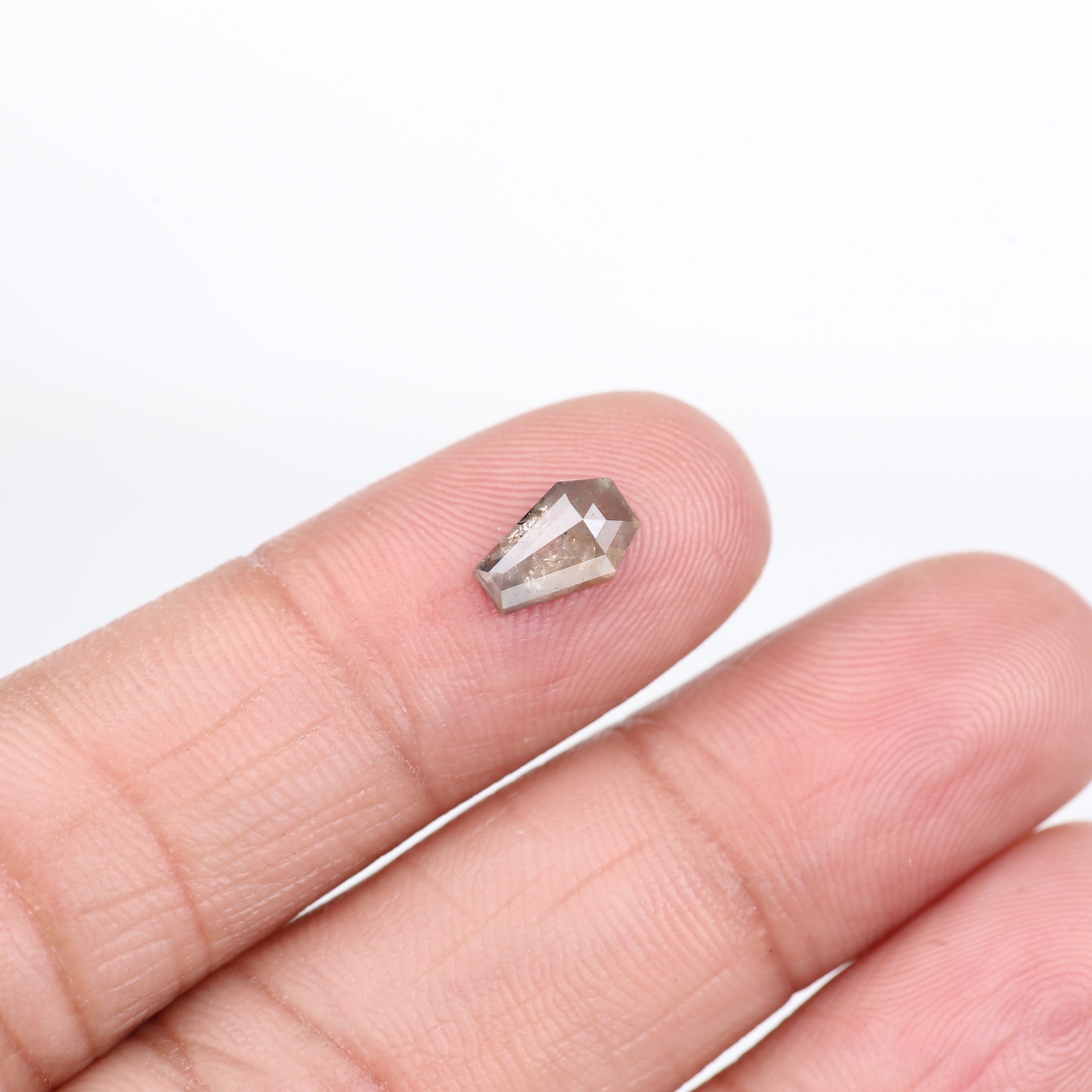 0.91 Carat Natural Coffin Salt and Pepper Diamond 7.90 MM