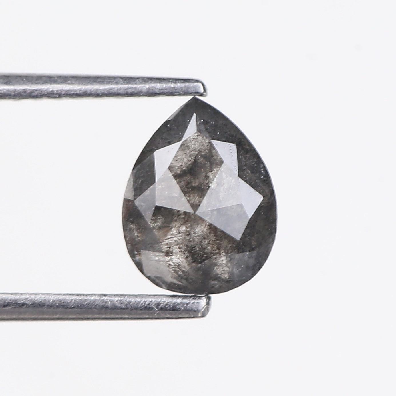 1.23 Carat Natural Pear Salt and Pepper Diamond 7.51 MM