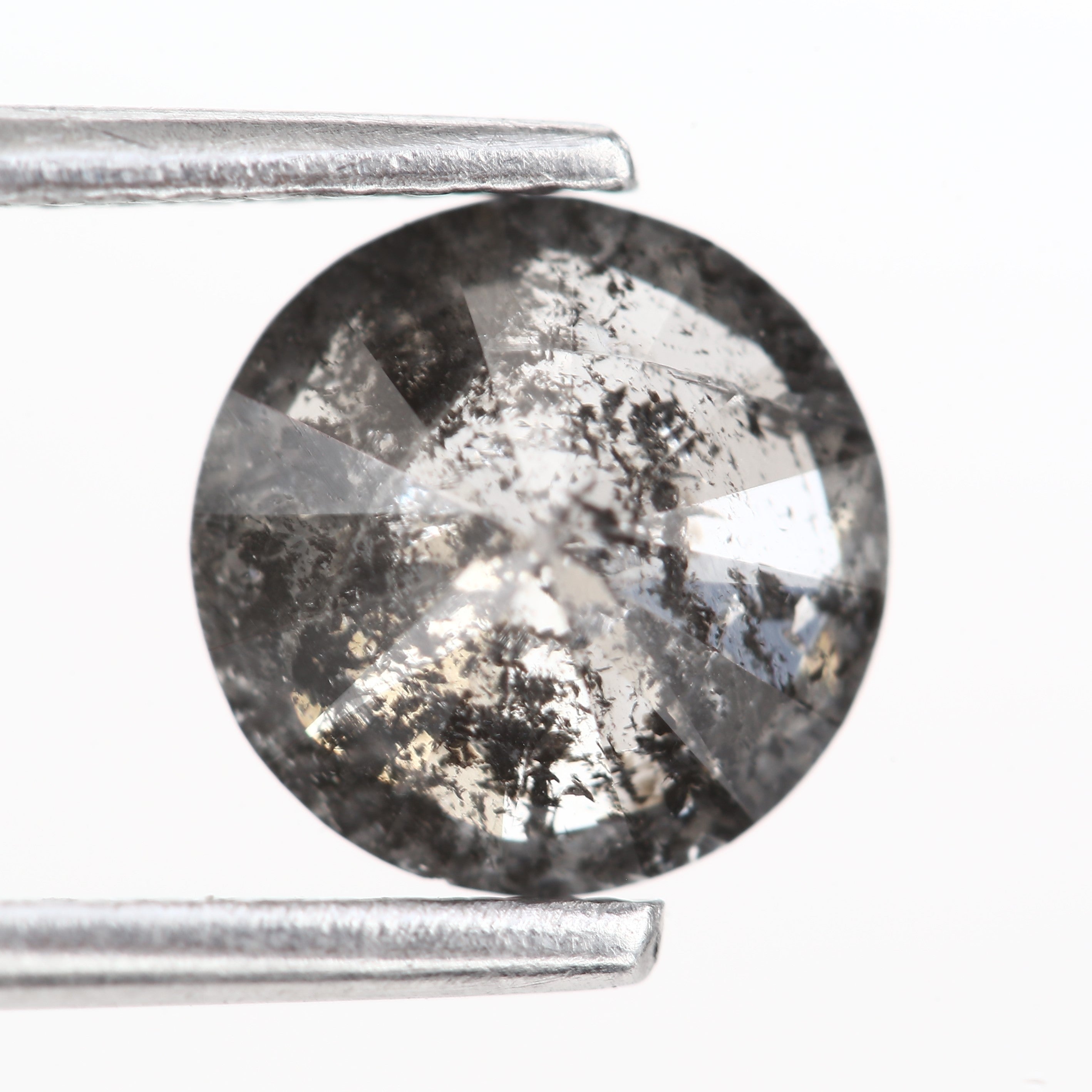 1.12ct Natural Galaxy Black Diamond Salt and Pepper Round 7 MM