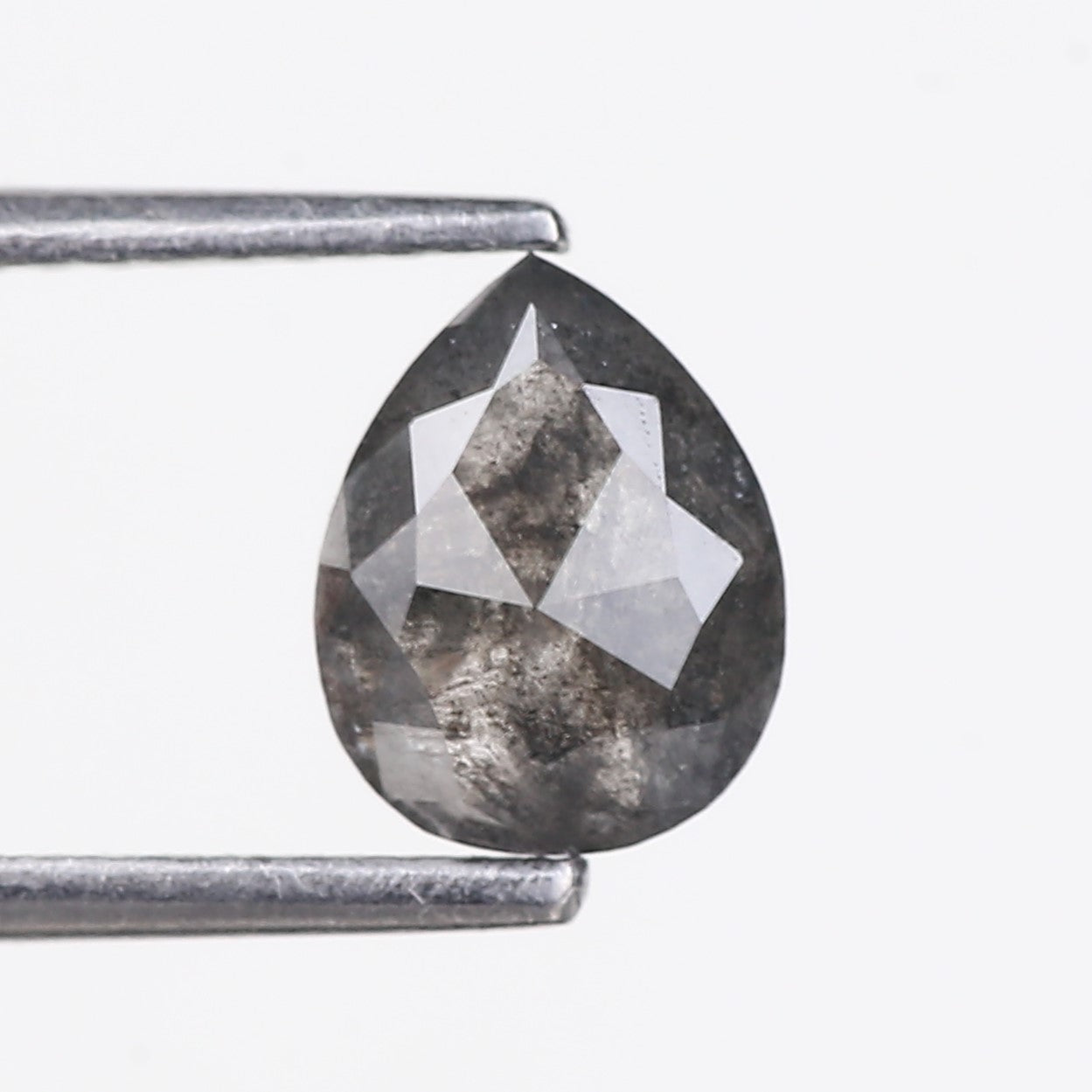 1.23 Carat Natural Pear Salt and Pepper Diamond 7.51 MM