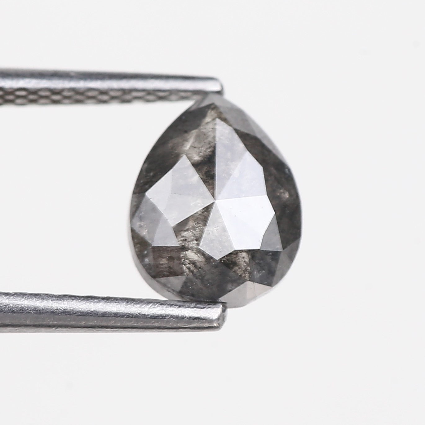 1.23 Carat Natural Pear Salt and Pepper Diamond 7.51 MM
