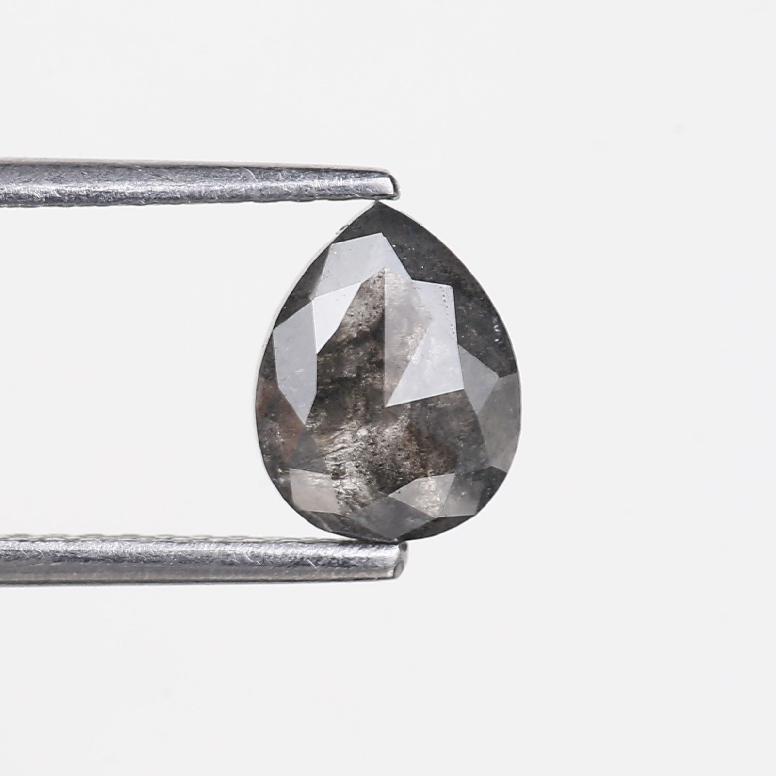 1.23 Carat Natural Pear Salt and Pepper Diamond 7.51 MM