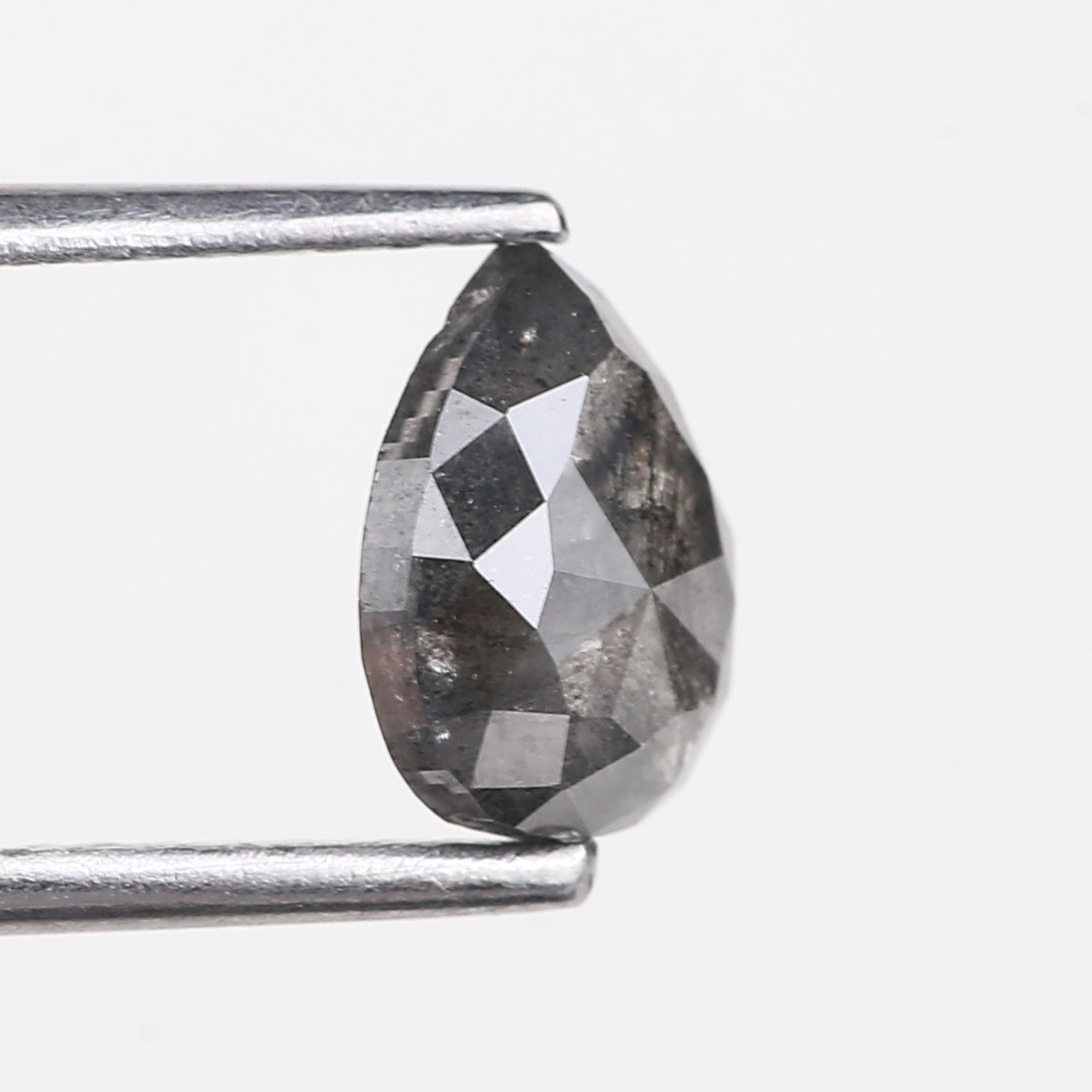 1.23 Carat Natural Pear Salt and Pepper Diamond 7.51 MM