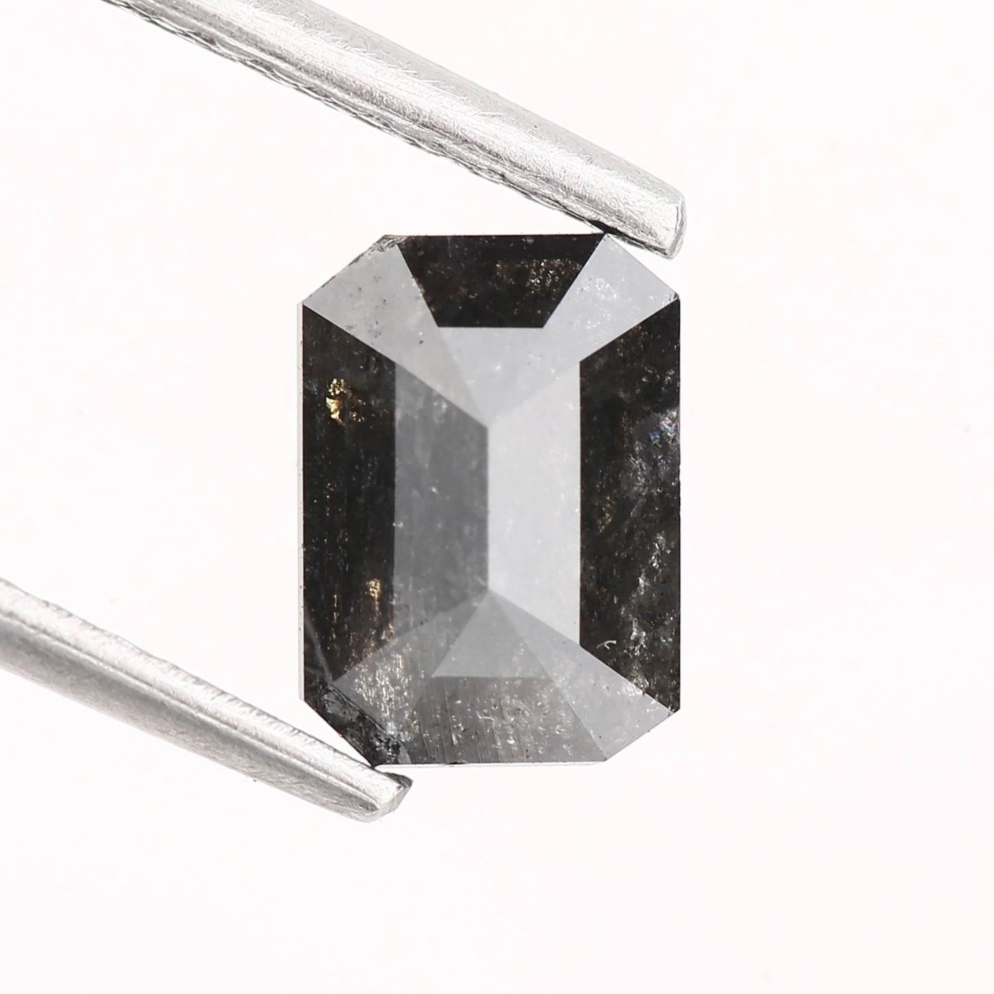 0.90 Carat 6.66 MM Natural Loose Black Emerald Salt and Pepper Diamond - Blackdiamond