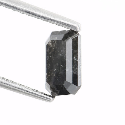 0.90 Carat 6.66 MM Natural Loose Black Emerald Salt and Pepper Diamond - Blackdiamond