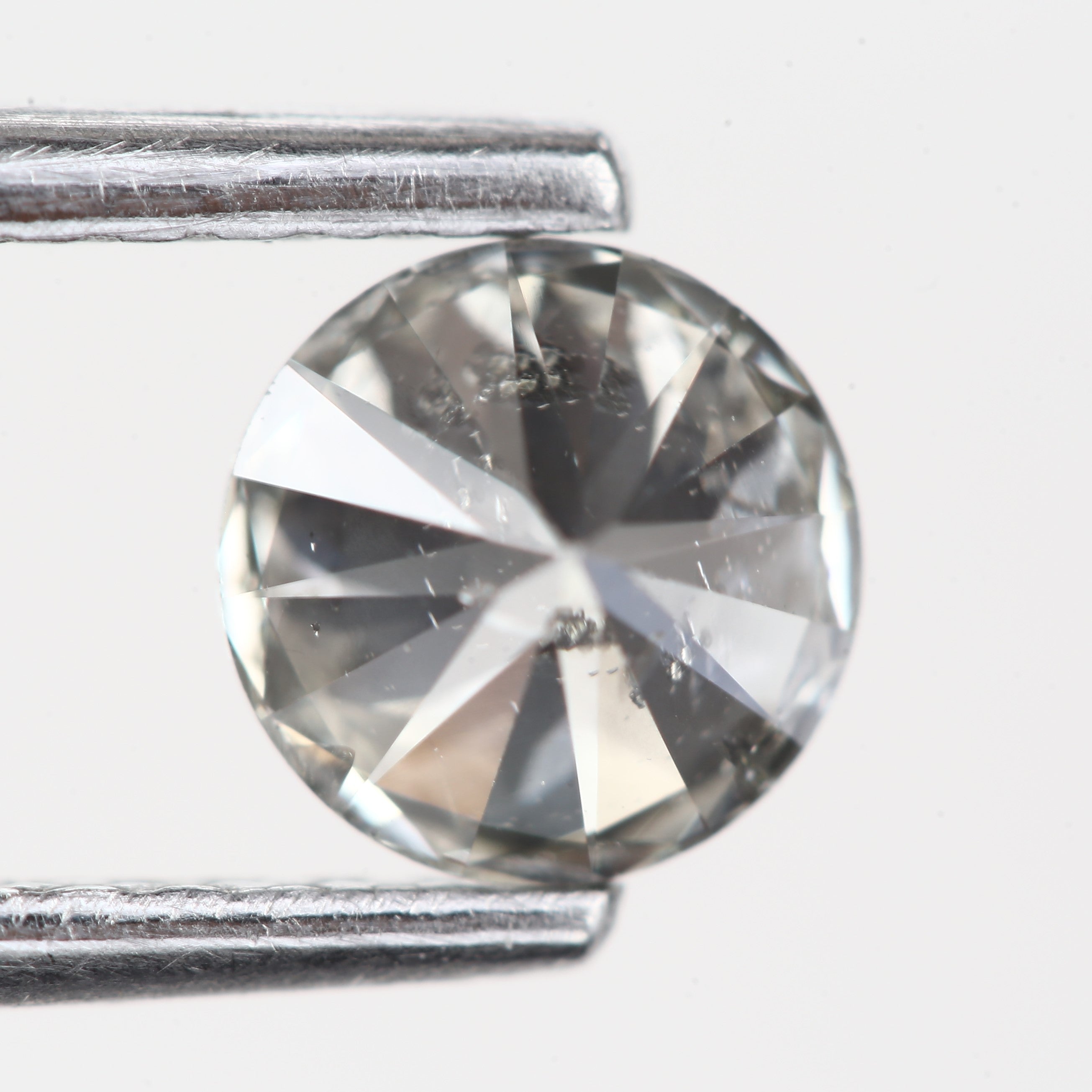 0.50ct Natural Round Opalescent Gray Salt and Pepper Diamond 4.9 MM