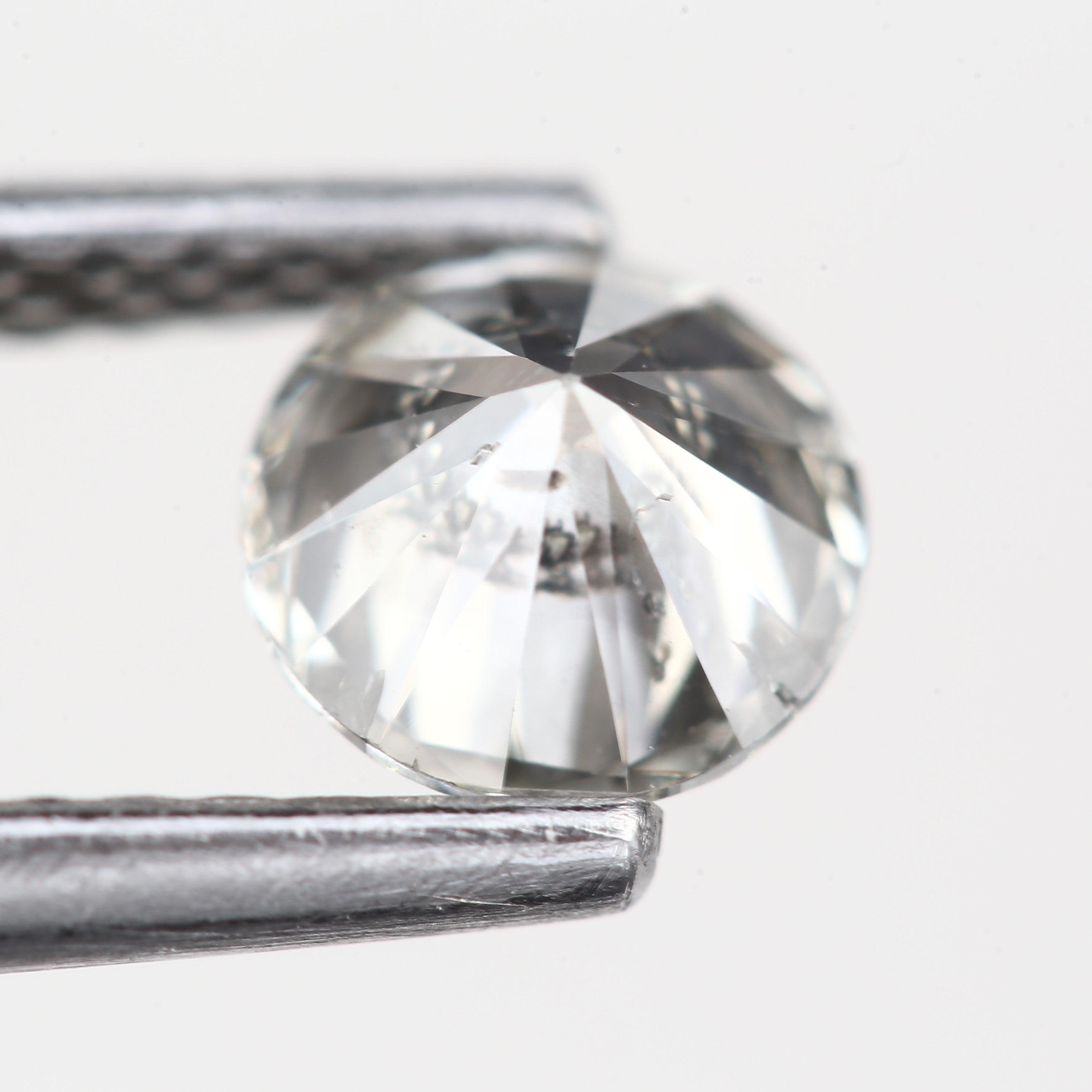 0.50ct Natural Round Opalescent Gray Salt and Pepper Diamond 4.9 MM
