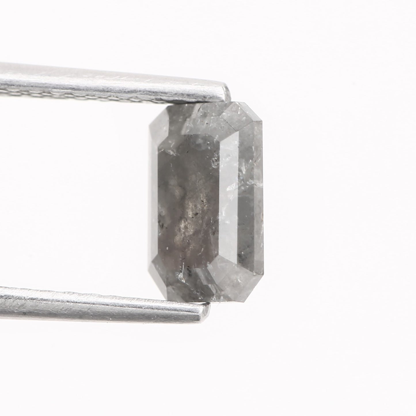 1.24 Carat 7.17 MM Natural Gray Emerald Salt and Pepper Diamond - Blackdiamond