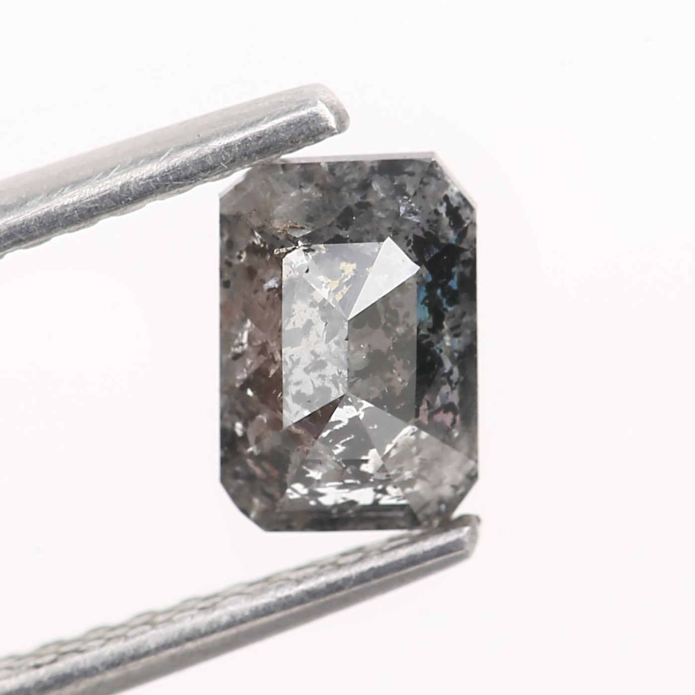 0.61 Carat 6.14 MM Natural Gray Emerald Salt and Pepper Diamond - Blackdiamond