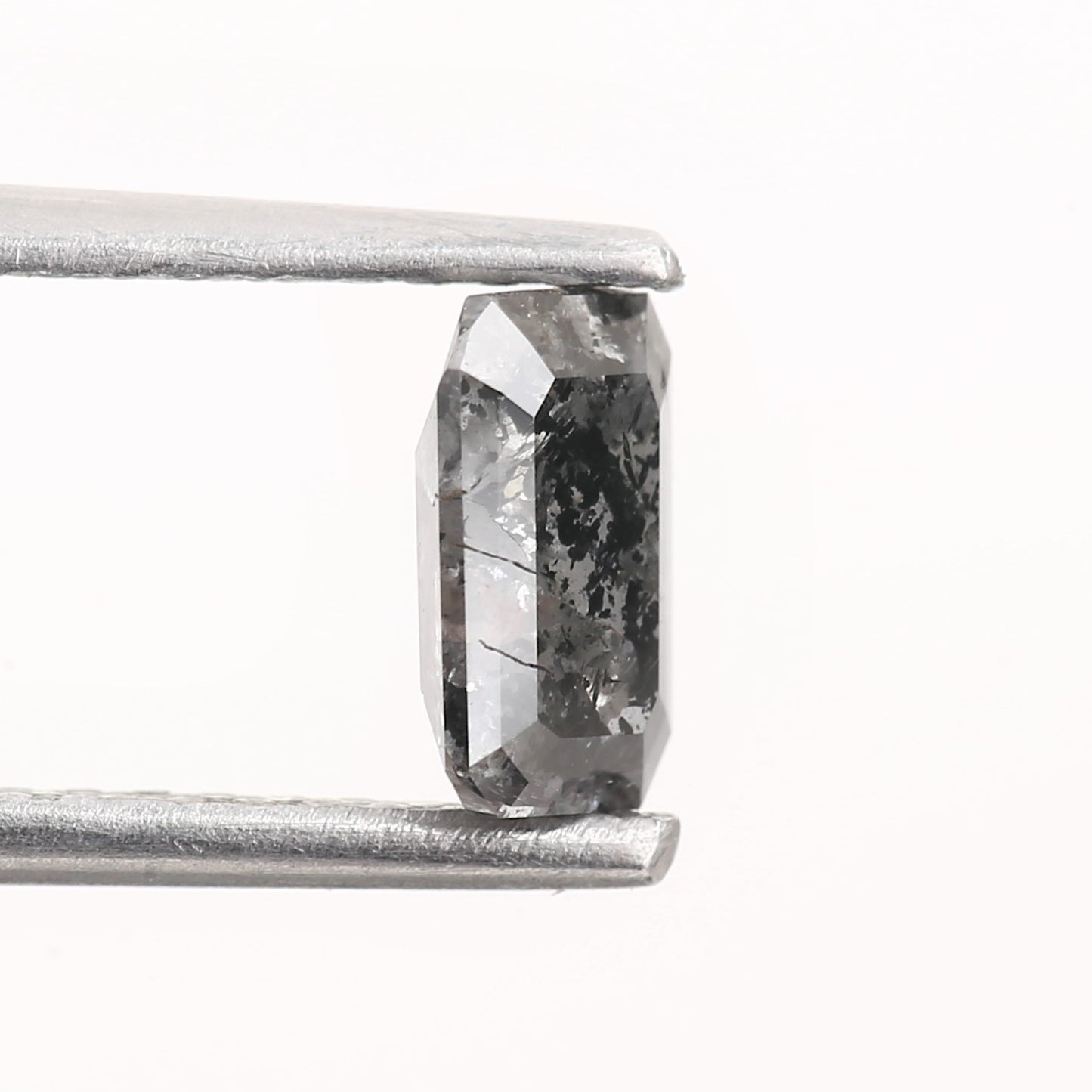 0.61 Carat 6.14 MM Natural Gray Emerald Salt and Pepper Diamond - Blackdiamond