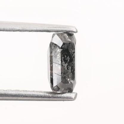 0.61 Carat 6.14 MM Natural Gray Emerald Salt and Pepper Diamond - Blackdiamond