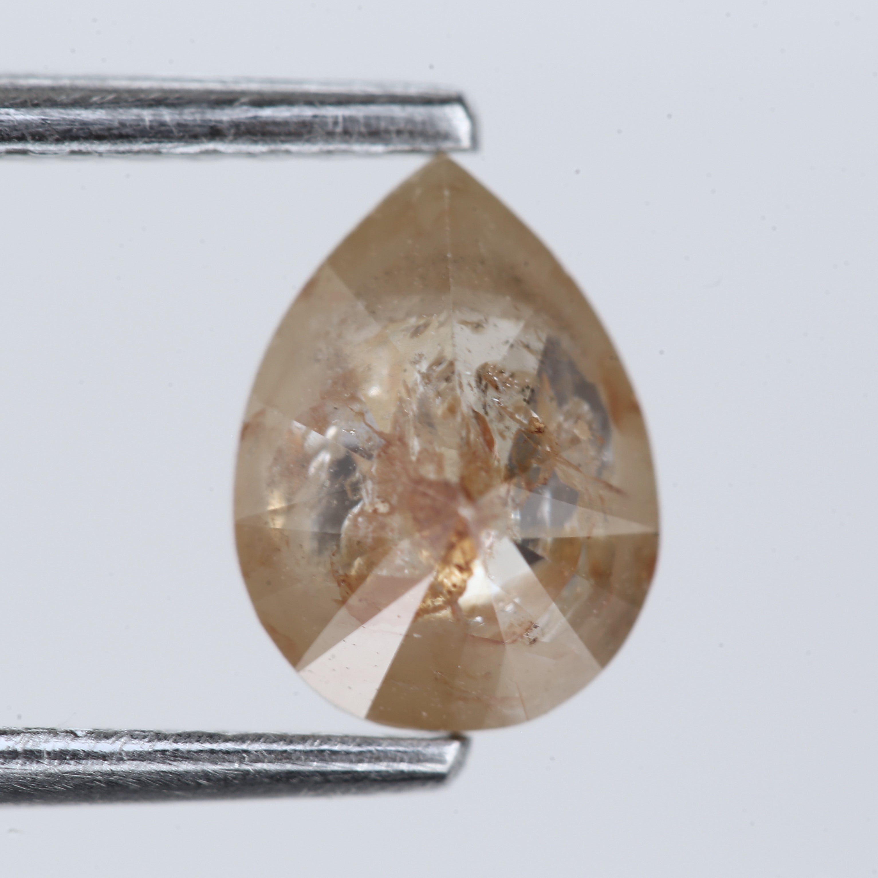 0.90 Carat Orange Salt and Pepper Pear Shape Diamond 7.2 MM