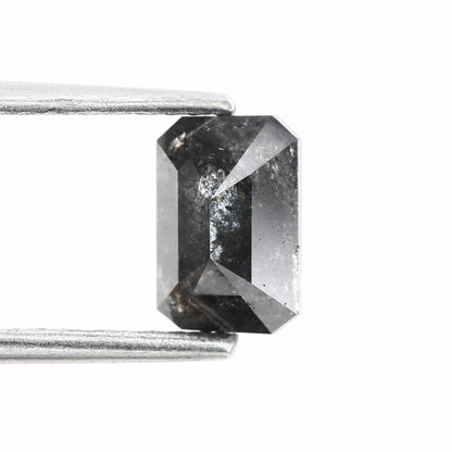 0.81 Carat 6.90 MM Natural Gray Emerald Salt and Pepper Diamond - Blackdiamond