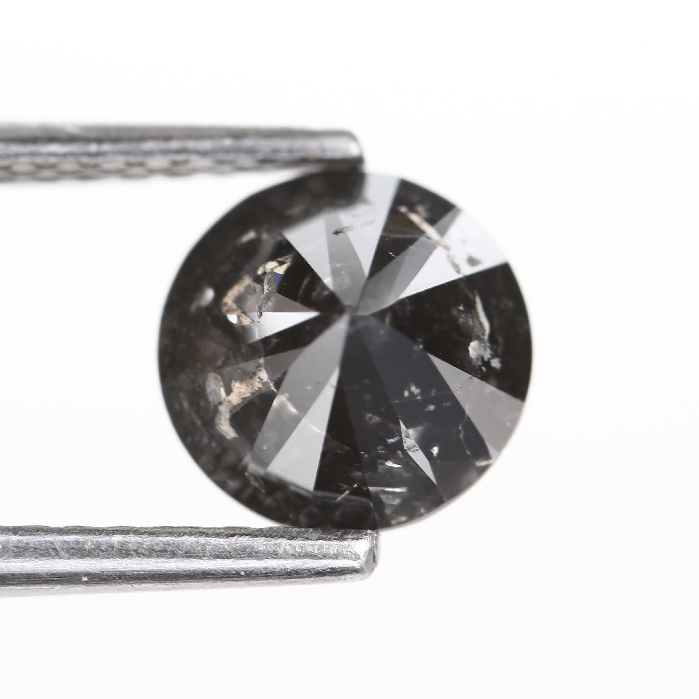 1.24 Carat Fancy Black Round Brilliant Diamond 6.8 MM