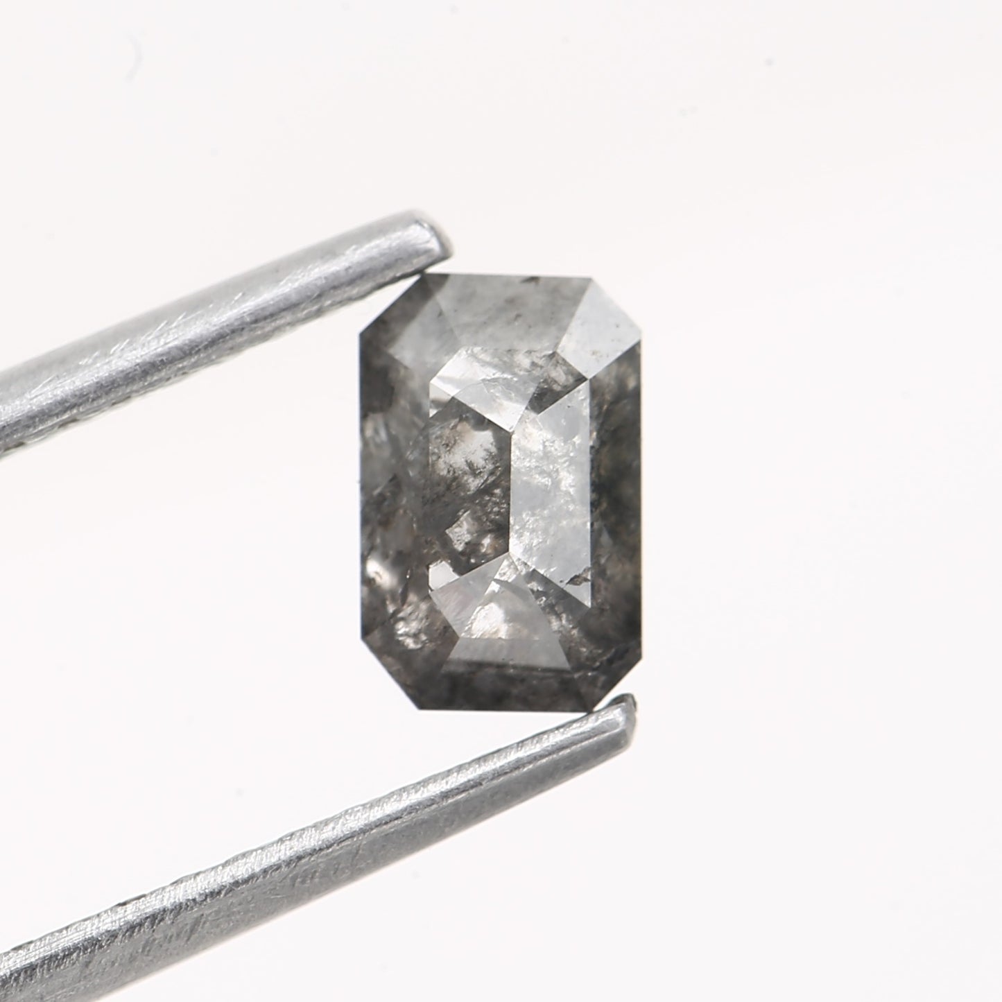 0.61 Carat 5.97 MM Gray Emerald Salt and Pepper Diamond - Blackdiamond