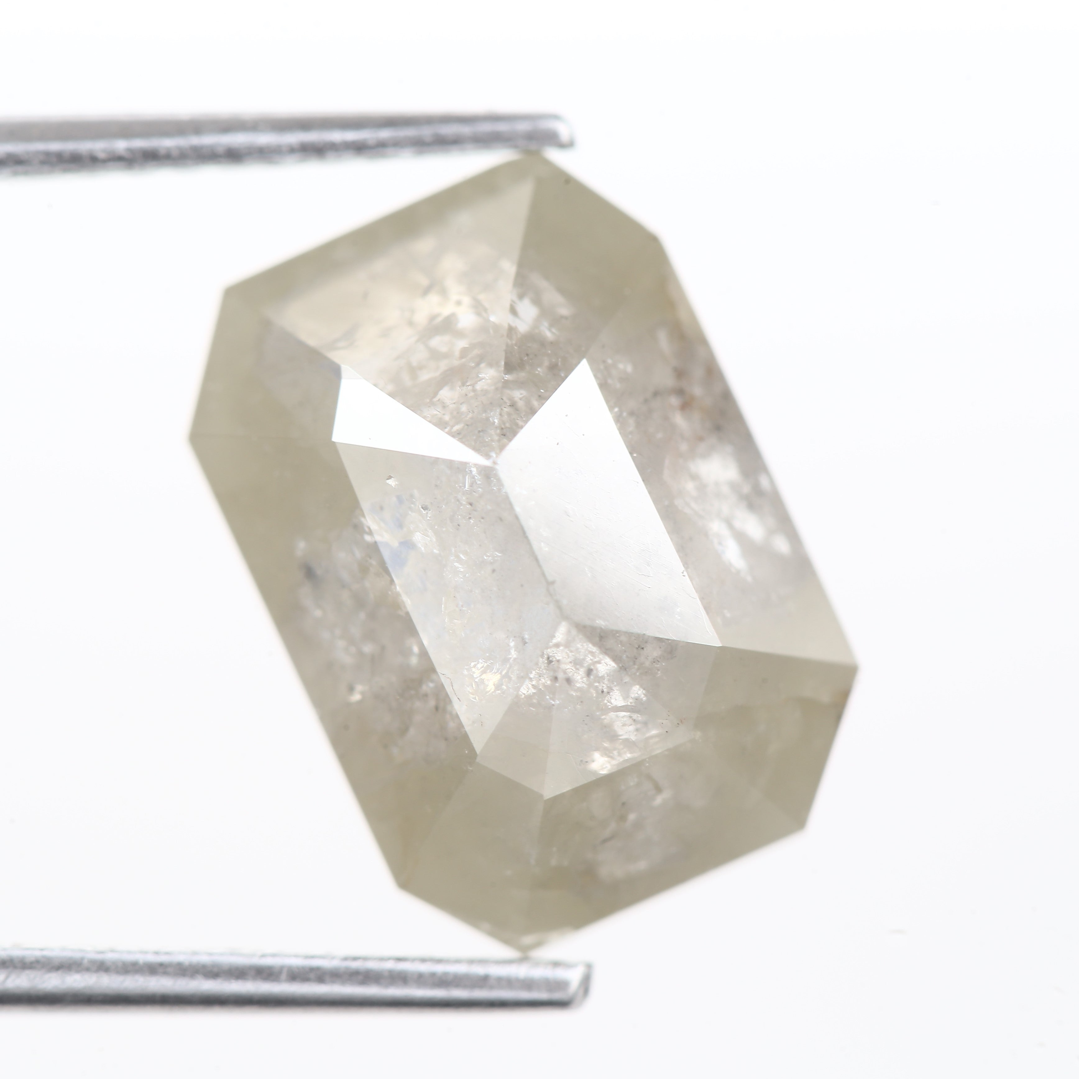 5 Carat Salt and Pepper Diamonds Emerald Cut Gray 12.39 MM