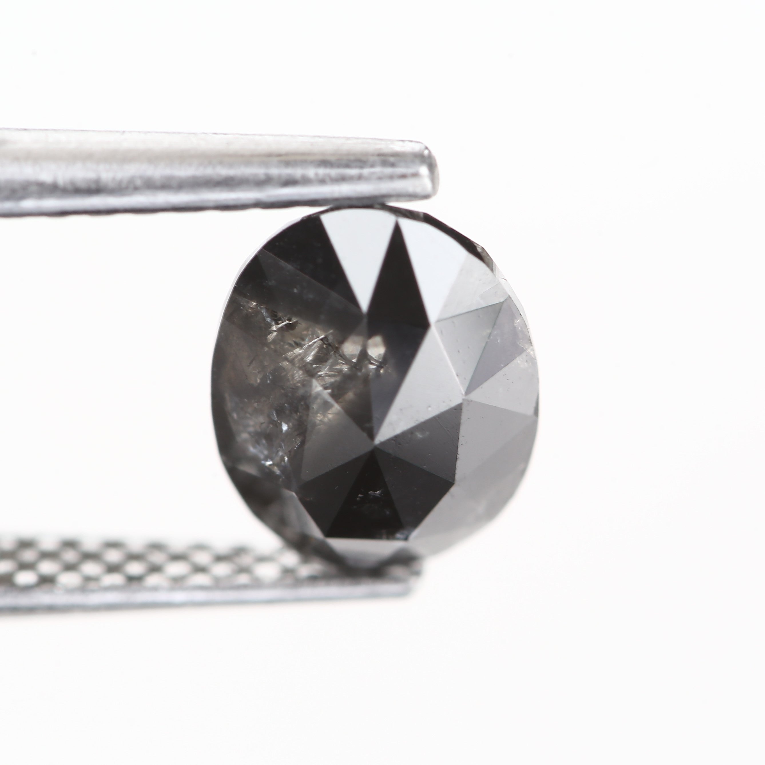 1.20 Carat Oval Double Cut Natural Loose Salt and Pepper Diamond 7.8 MM