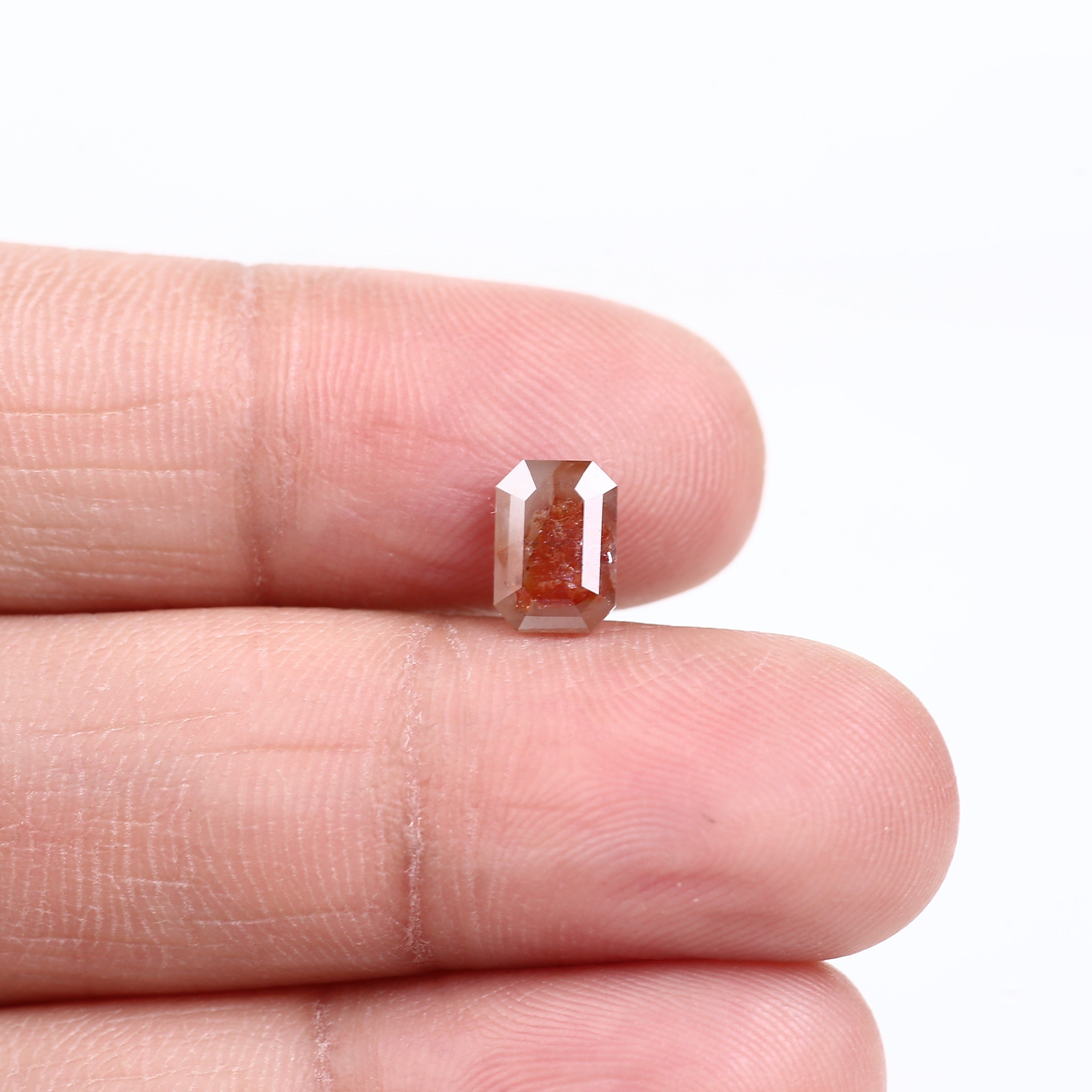 1.14 Carat Emerald Salt and Pepper Red Diamond 7.5 MM