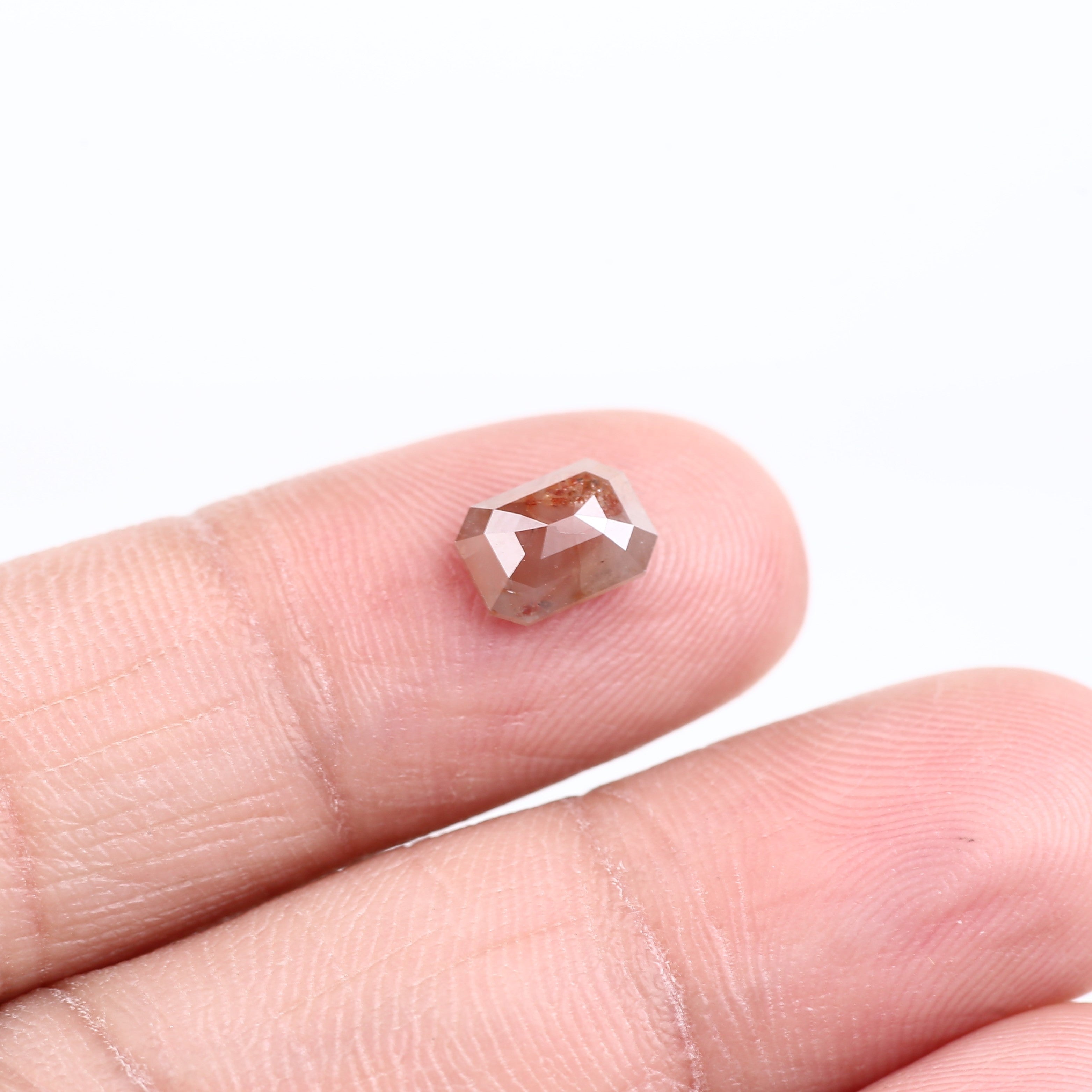 1.14 Carat Emerald Salt and Pepper Red Diamond 7.5 MM