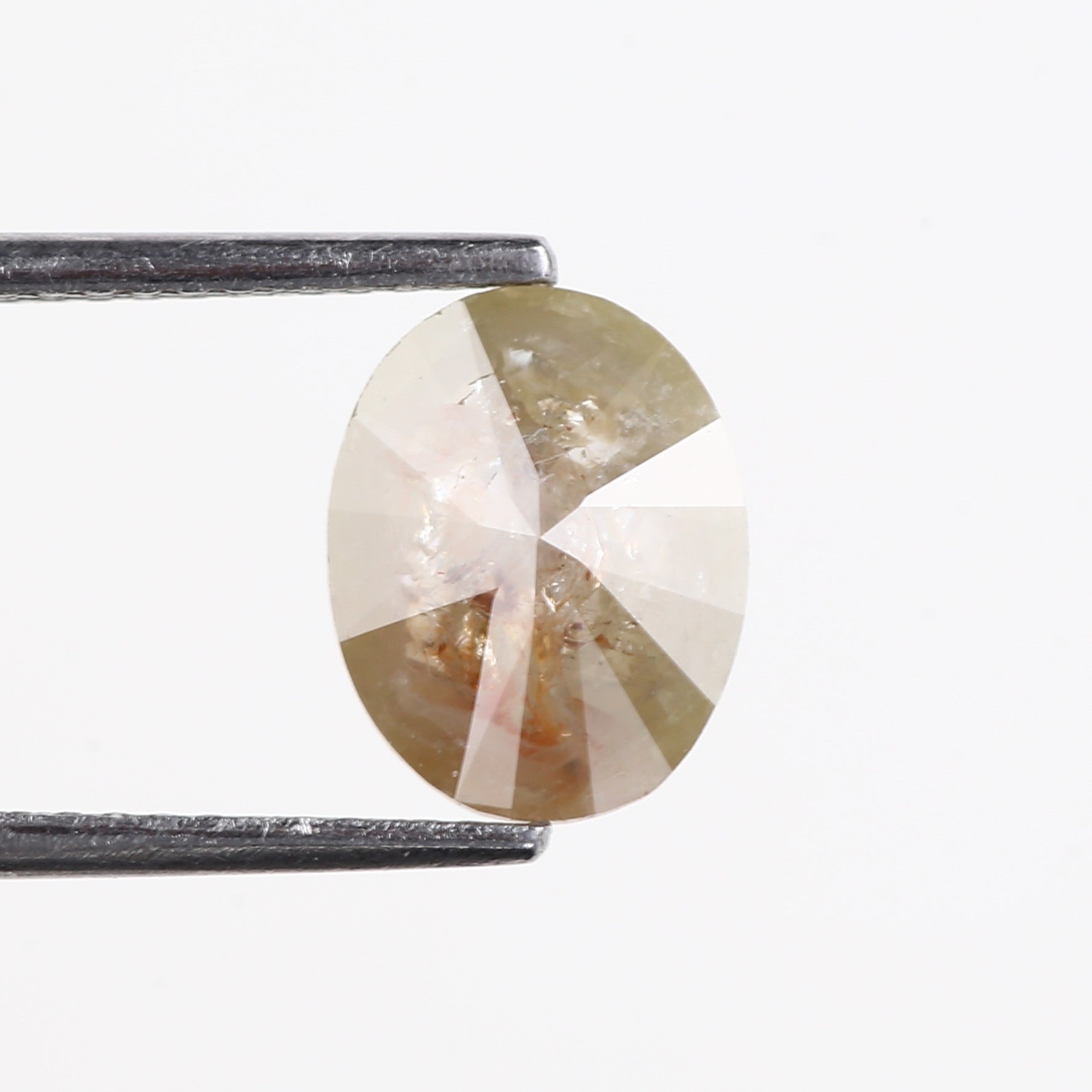 1.69 Carat Natural Yellow Oval Cut Salt and Pepper Diamond 9.15 MM