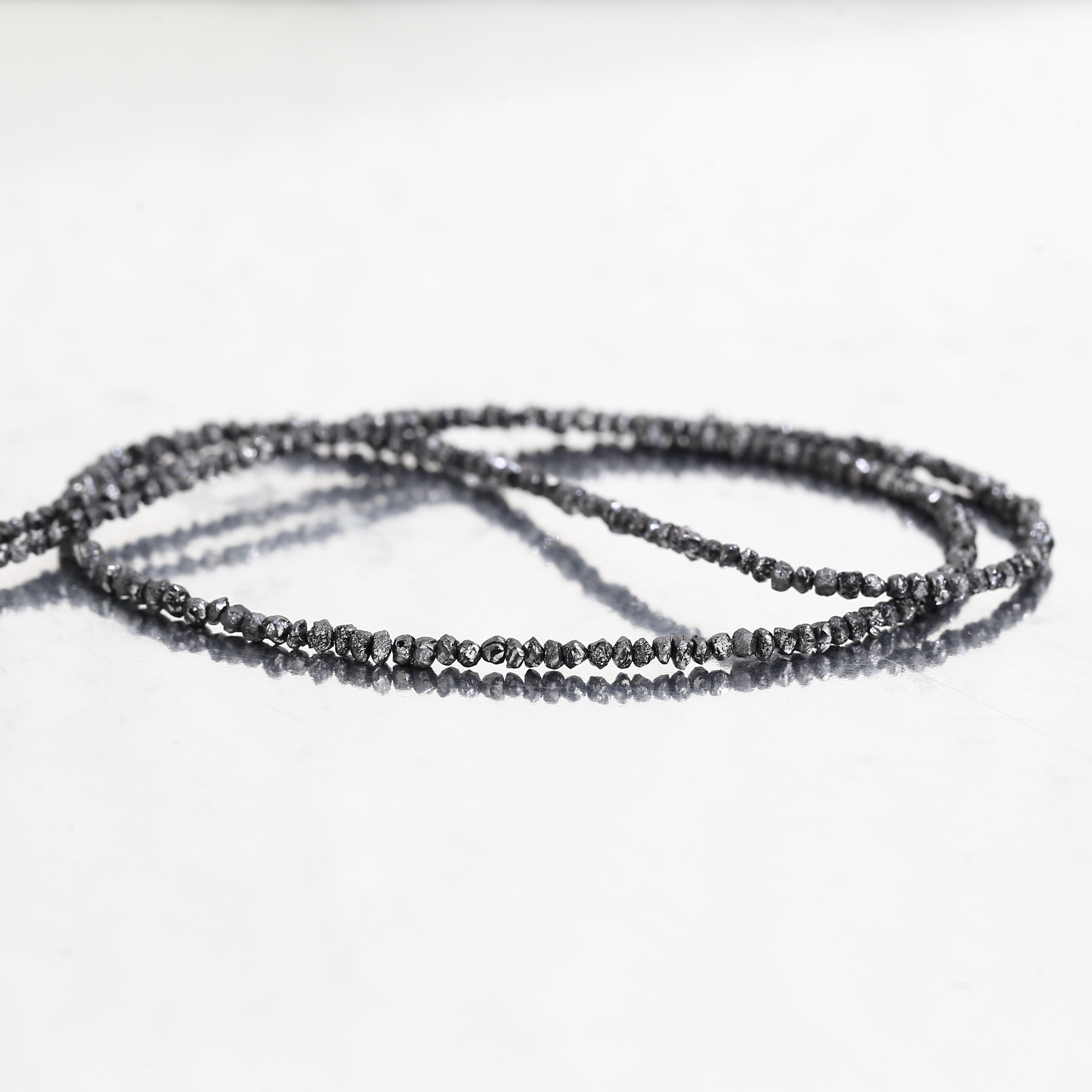 20.00 Carat Natural Black Colour Rough Diamonds Beads Loose Rough Beads 1.30-2 MM