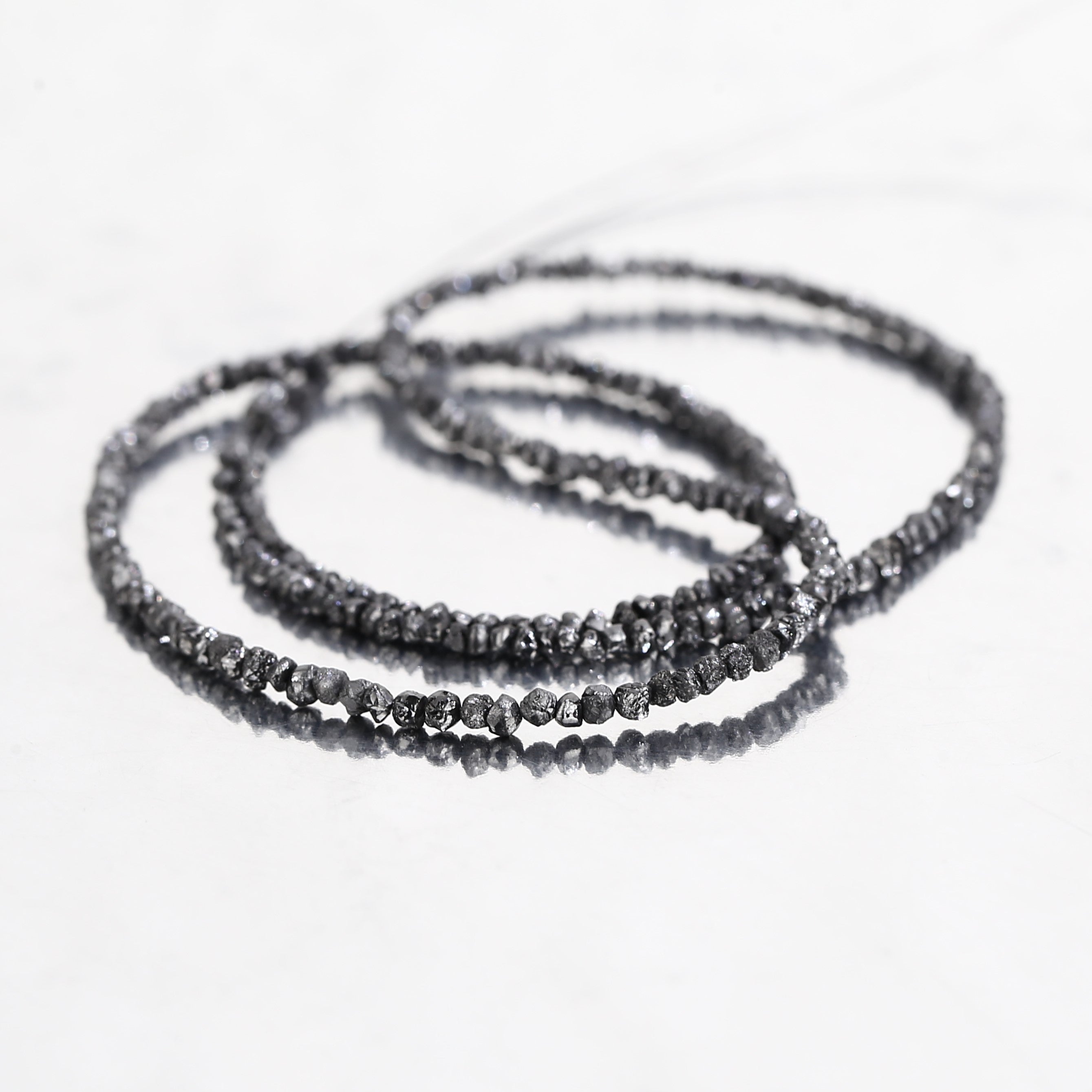 20.00 Carat Natural Black Colour Rough Diamonds Beads Loose Rough Beads 1.30-2 MM