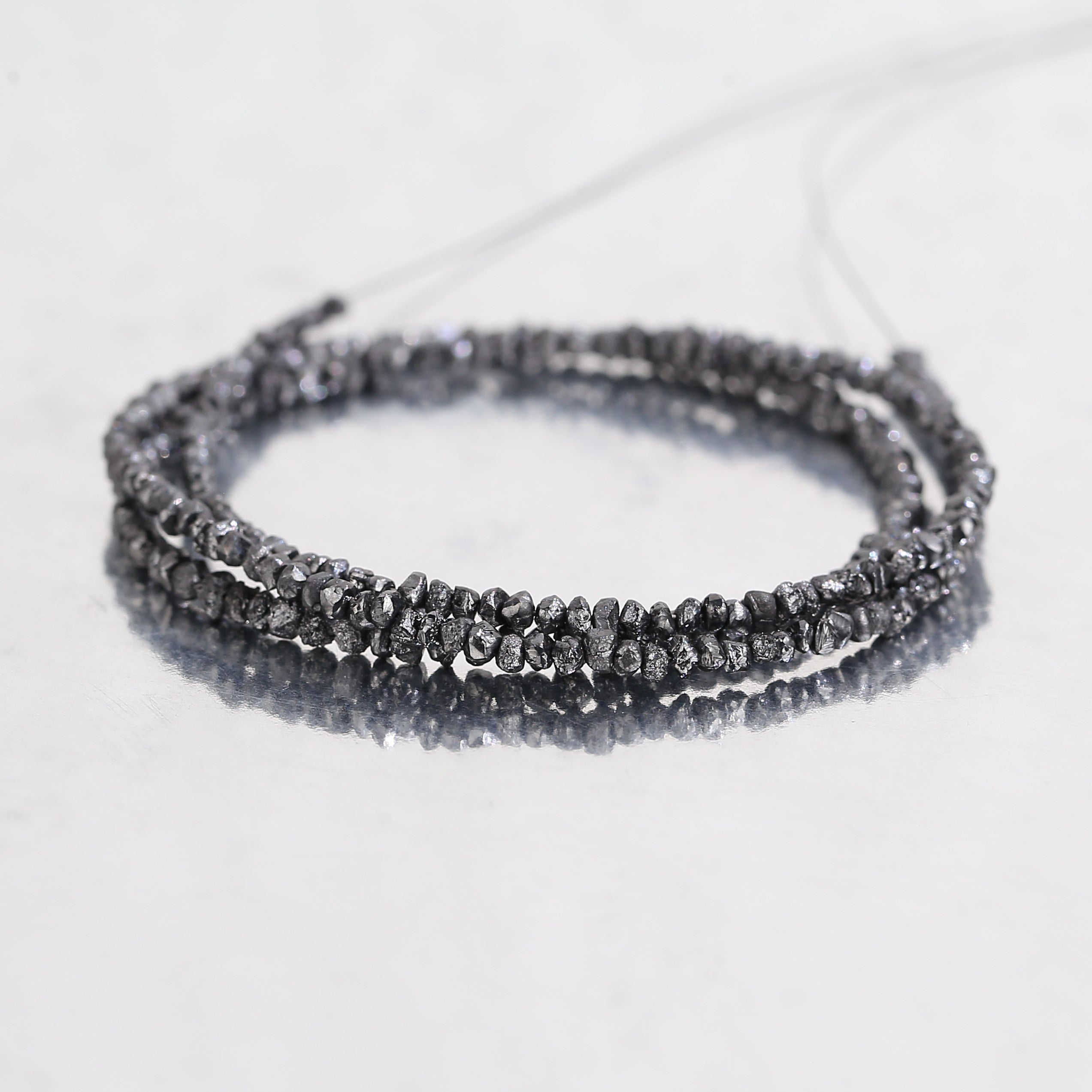 20.00 Carat Natural Black Colour Rough Diamonds Beads Loose Rough Beads 1.30-2 MM