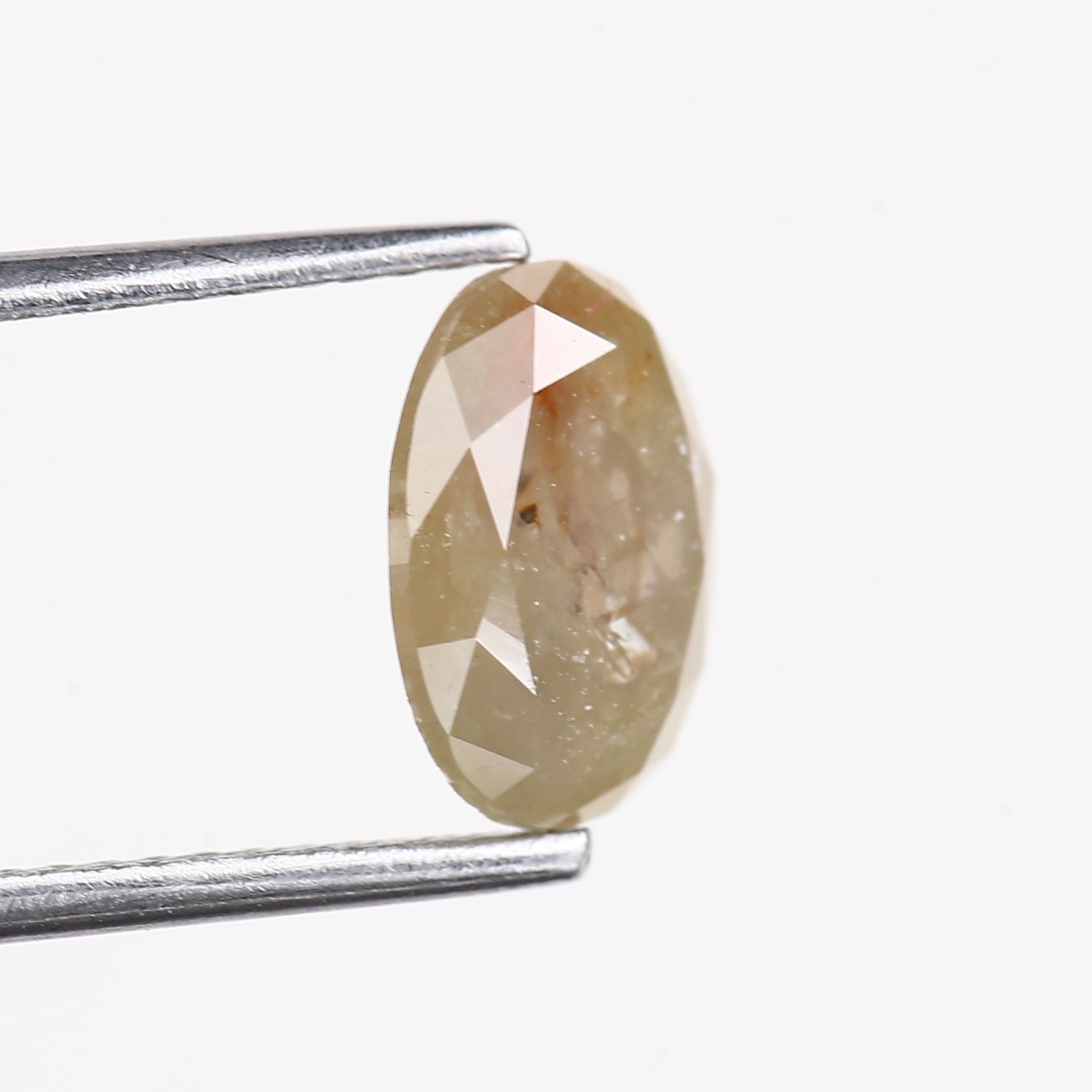 1.69 Carat Natural Yellow Oval Cut Salt and Pepper Diamond 9.15 MM