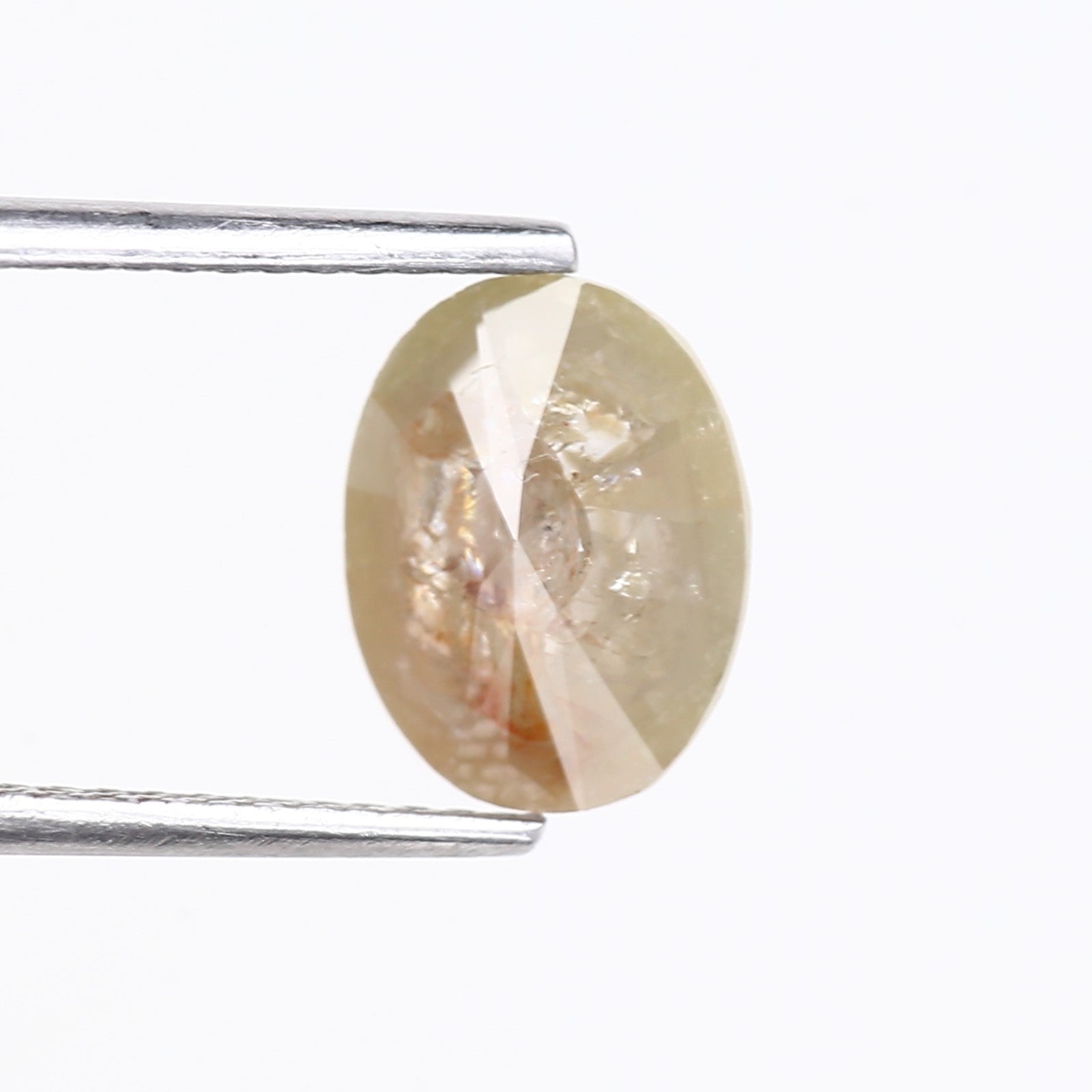1.69 Carat Natural Yellow Oval Cut Salt and Pepper Diamond 9.15 MM