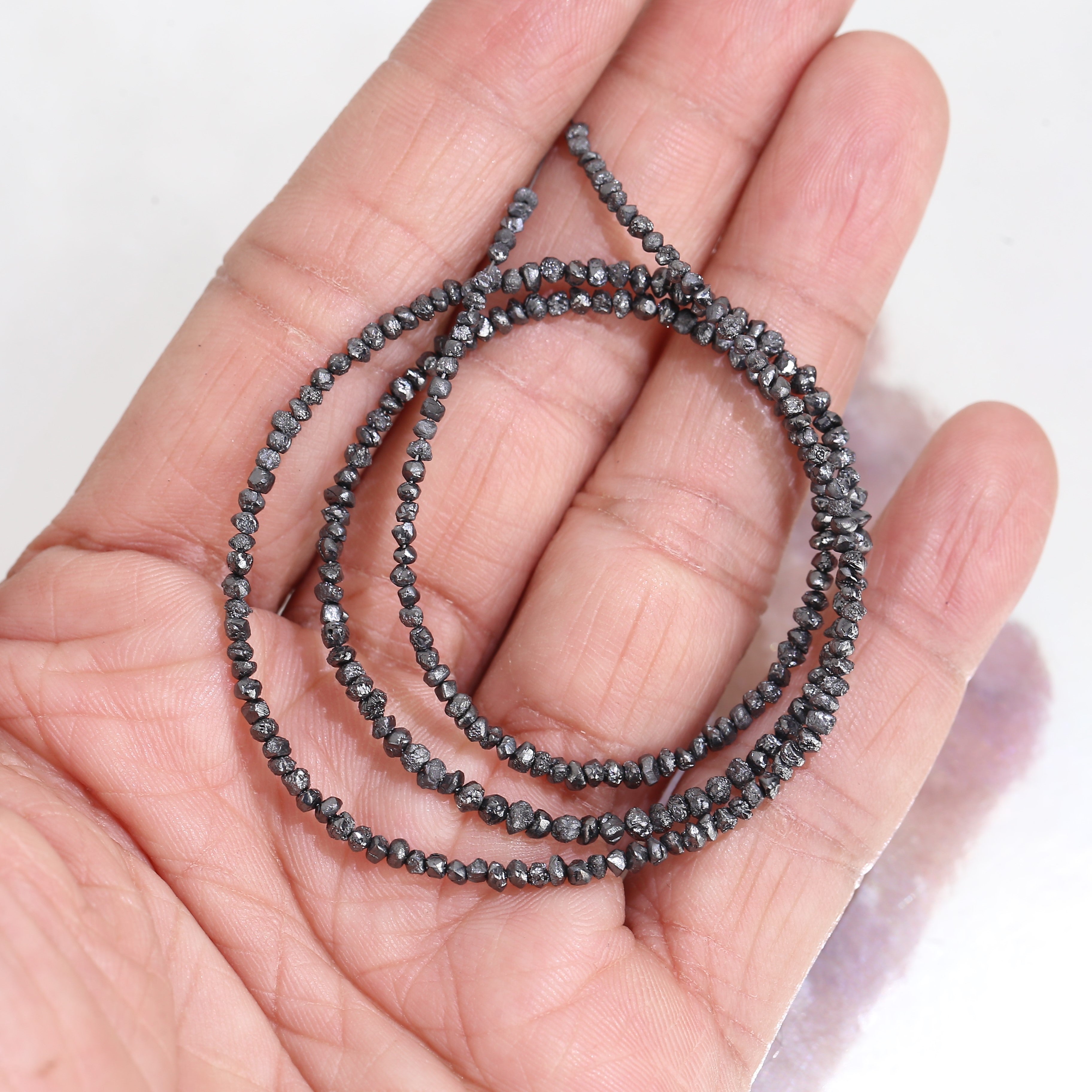 20.00 Carat Natural Black Colour Rough Diamonds Beads Loose Rough Beads 1.30-2 MM
