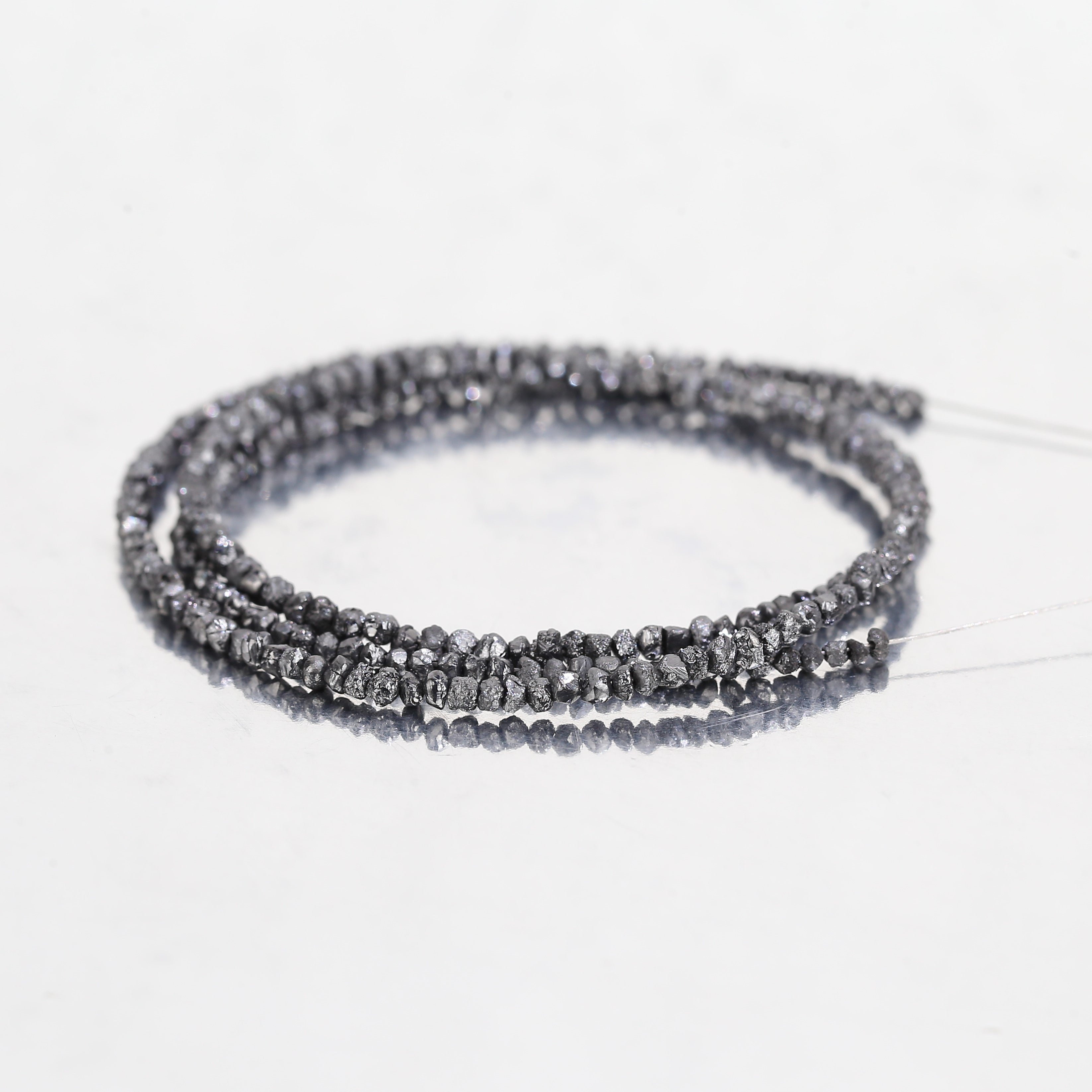 20.00 Carat Natural Black Colour Rough Diamonds Beads Loose Rough Beads 1.30-2 MM