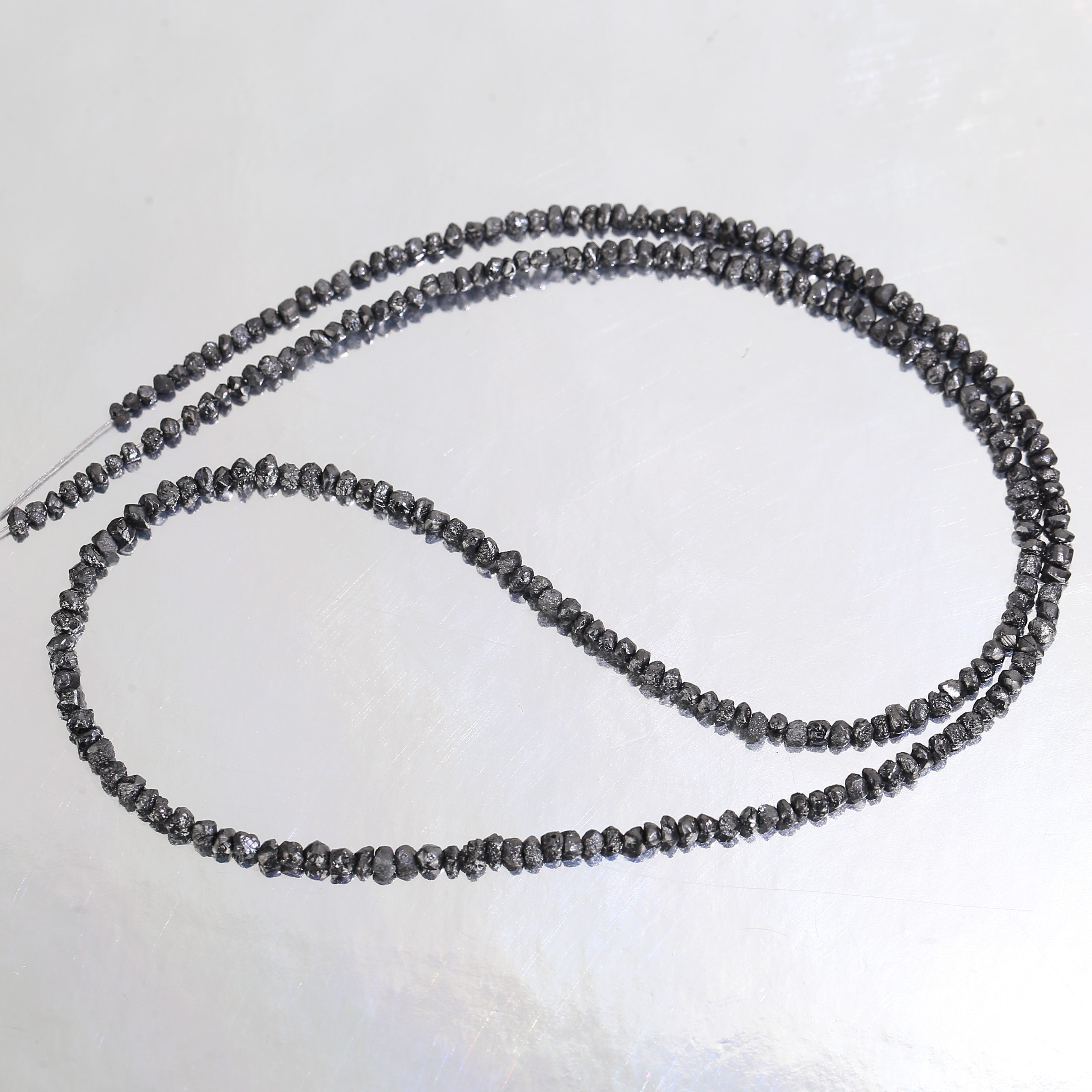 20.00 Carat Natural Black Colour Rough Diamonds Beads Loose Rough Beads 1.30-2 MM