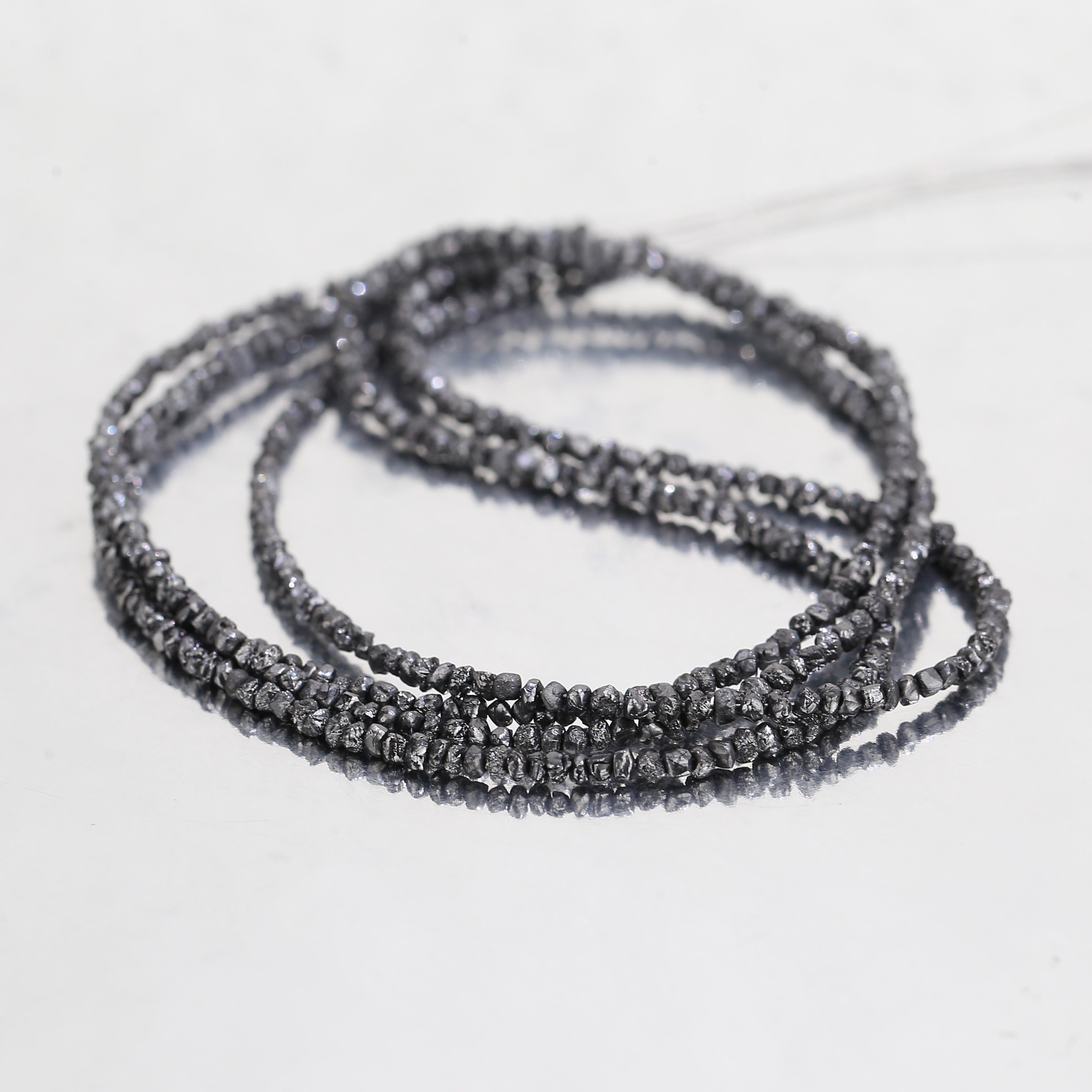 20.00 Carat Natural Black Colour Rough Diamonds Beads Loose Rough Beads 1.30-2 MM