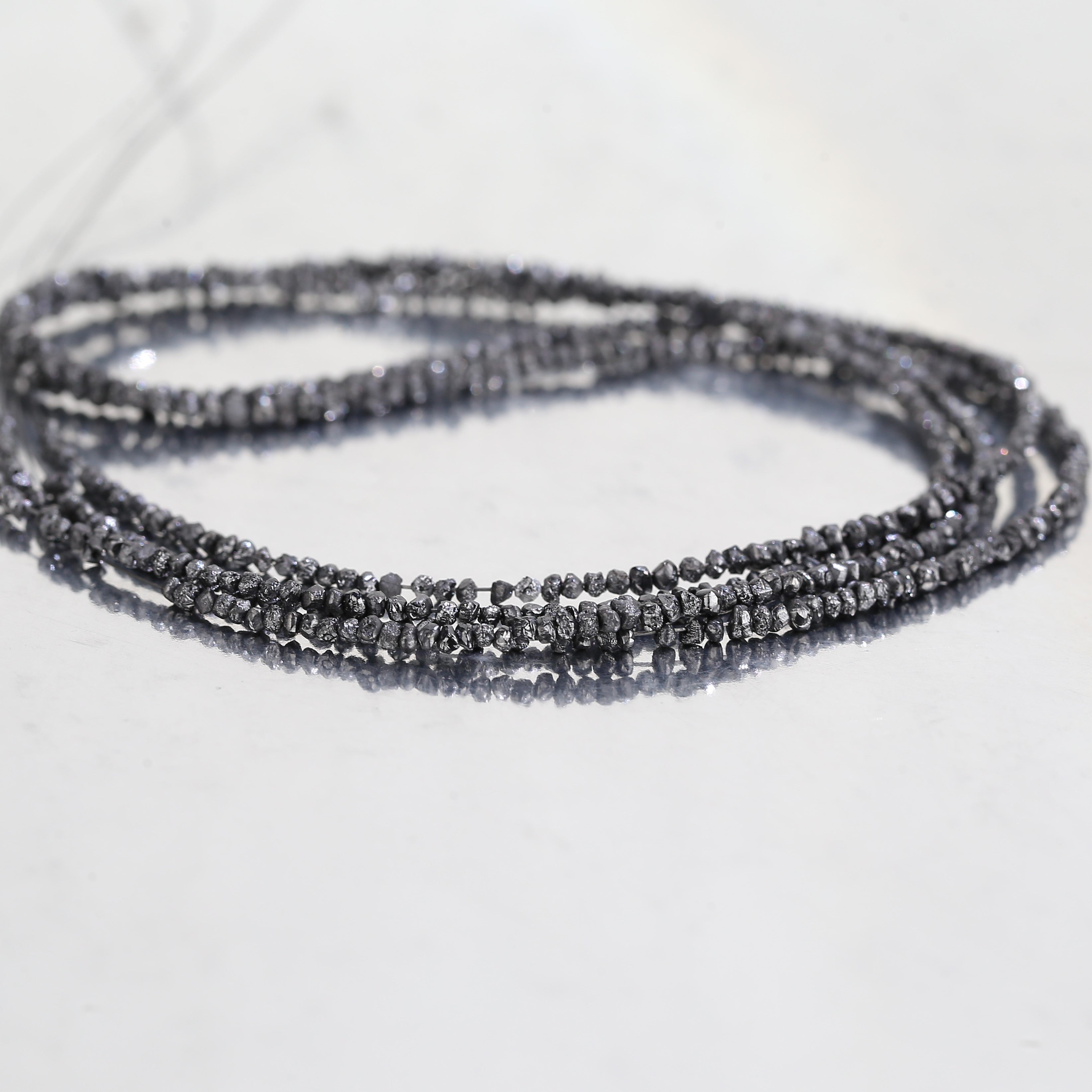 20.00 Carat Natural Black Colour Rough Diamonds Beads Loose Rough Beads 1.30-2 MM