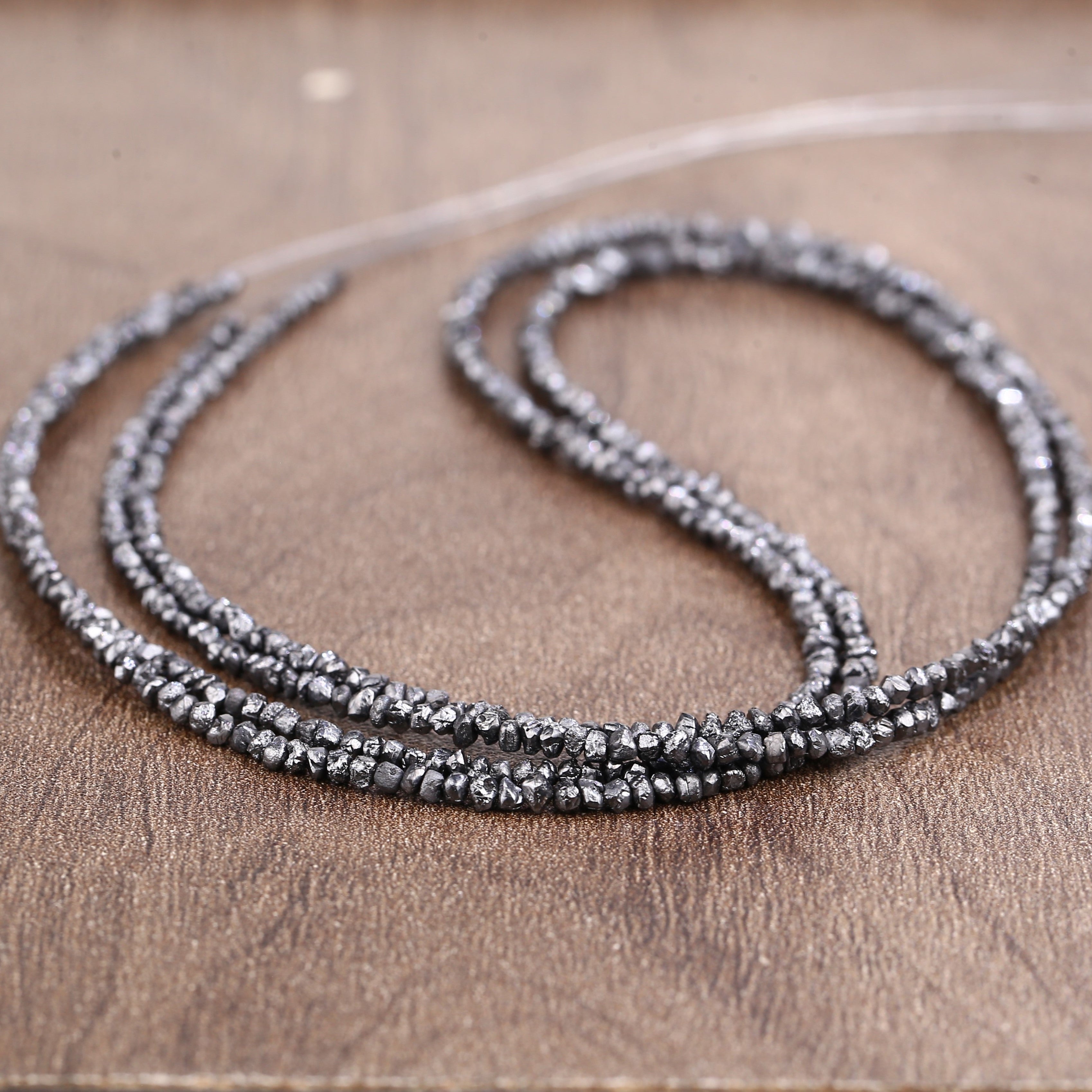 20.00 Carat Natural Black Colour Rough Diamonds Beads Loose Rough Beads 1.30-2 MM
