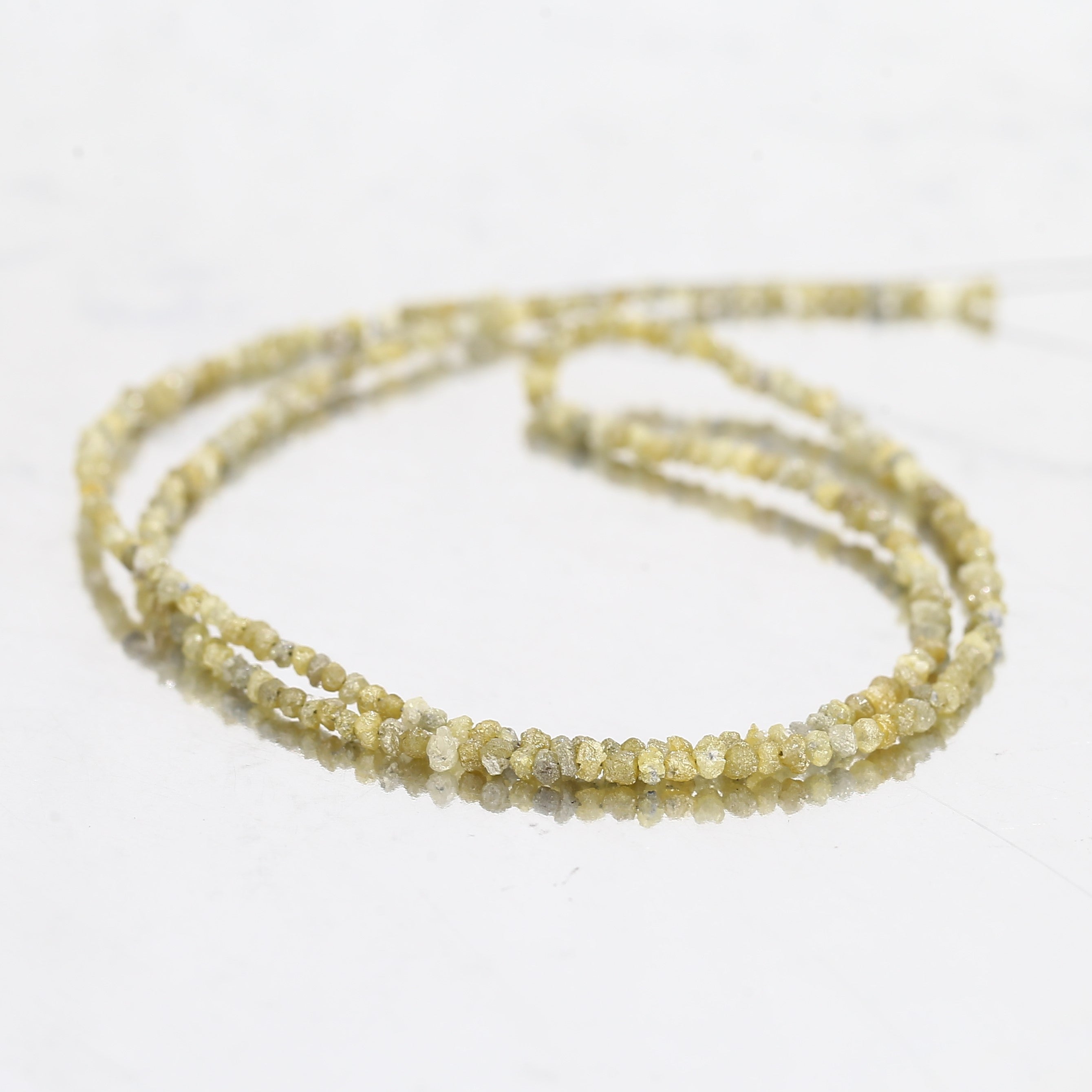 15 Carat Natural Beads Strand Uncut Yellow Loose Diamond for Jewelry Making