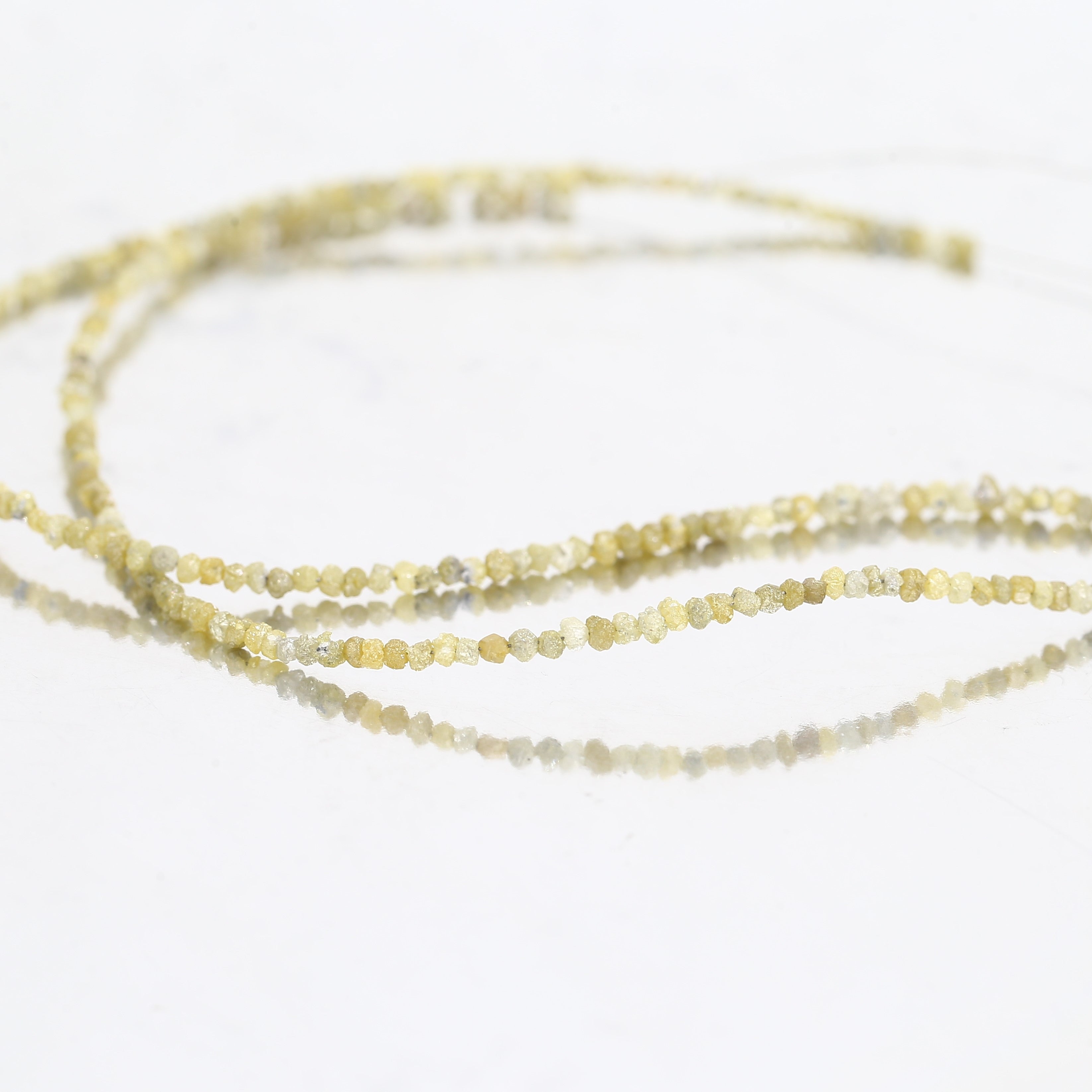 15 Carat Natural Beads Strand Uncut Yellow Loose Diamond for Jewelry Making