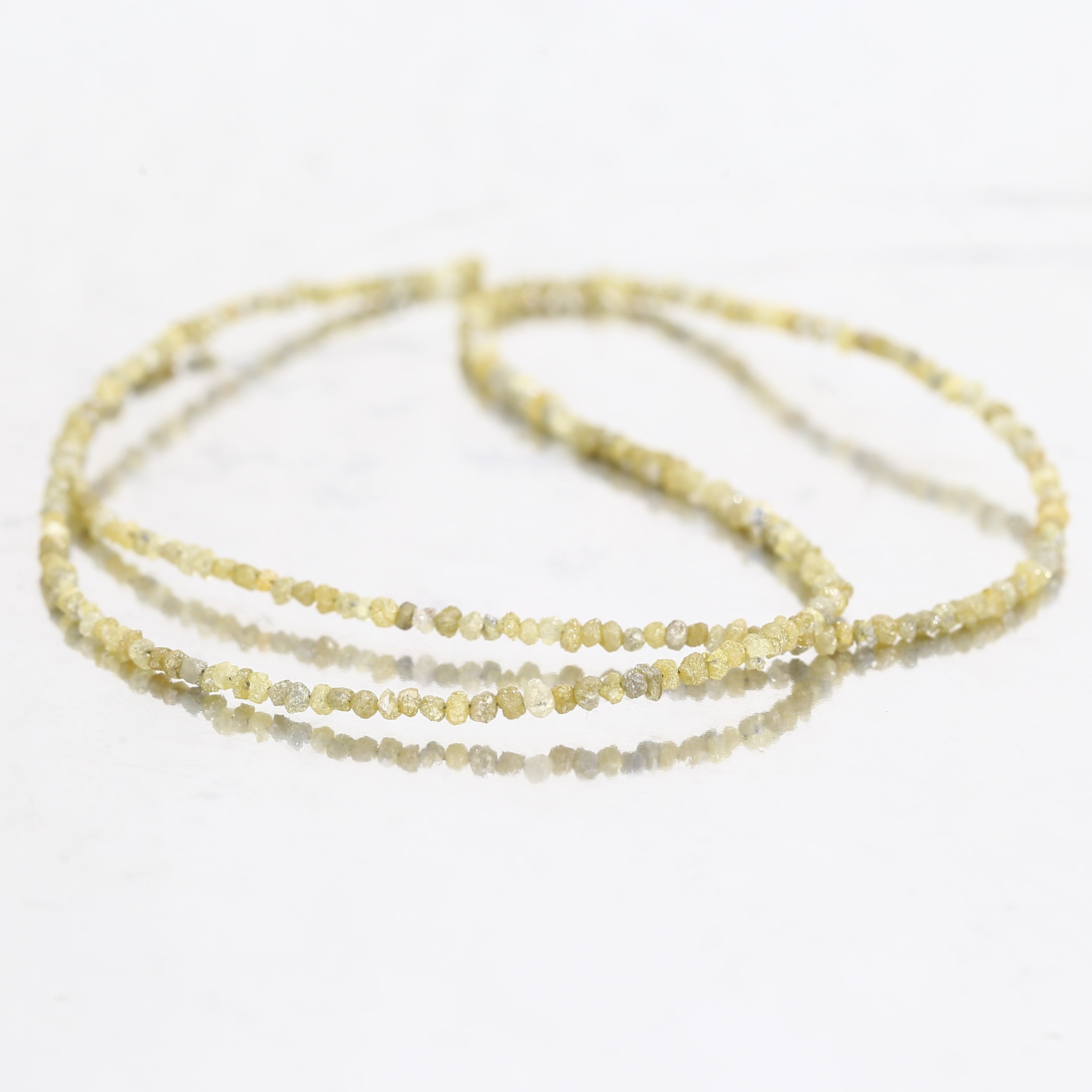 15 Carat Natural Beads Strand Uncut Yellow Loose Diamond for Jewelry Making