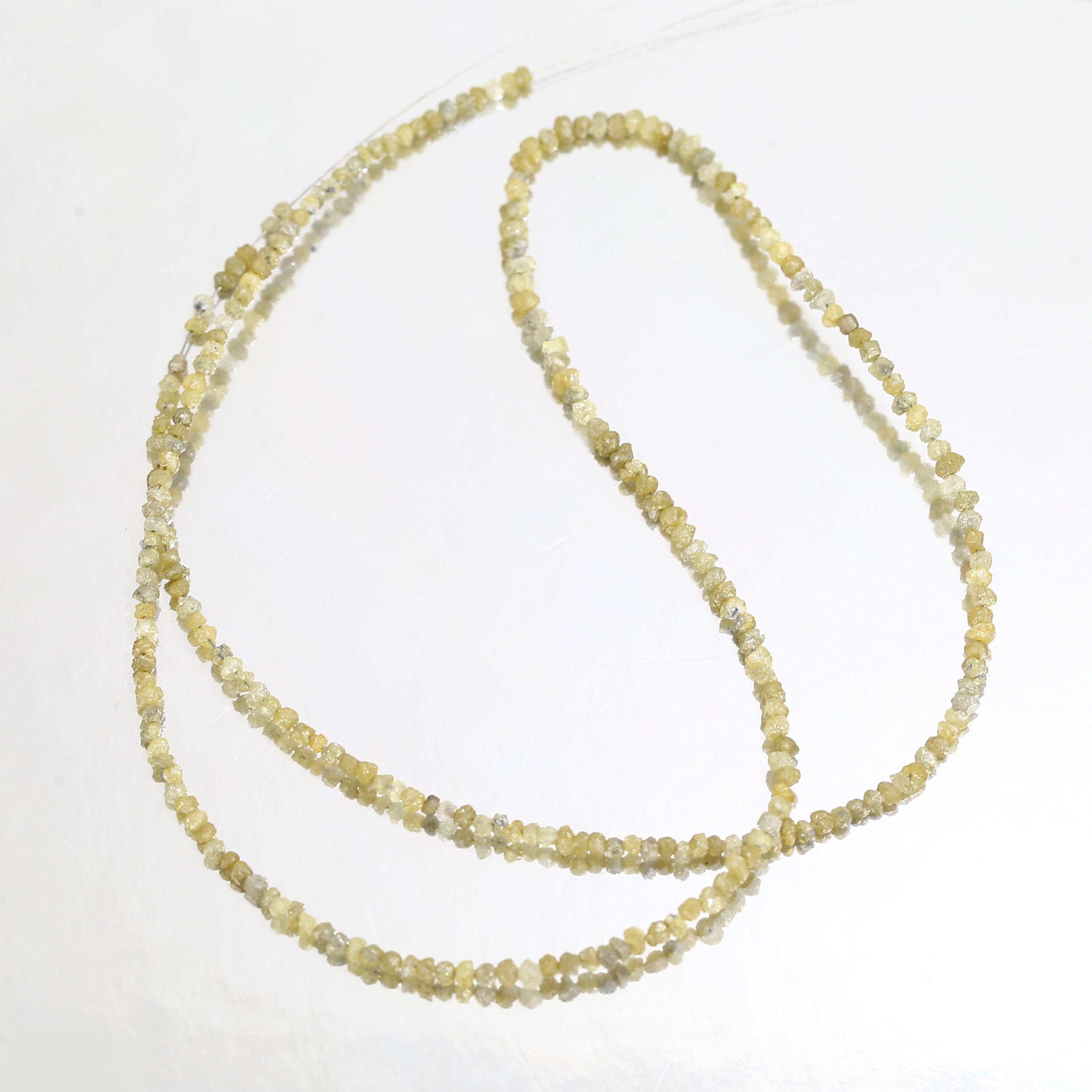15 Carat Natural Beads Strand Uncut Yellow Loose Diamond for Jewelry Making